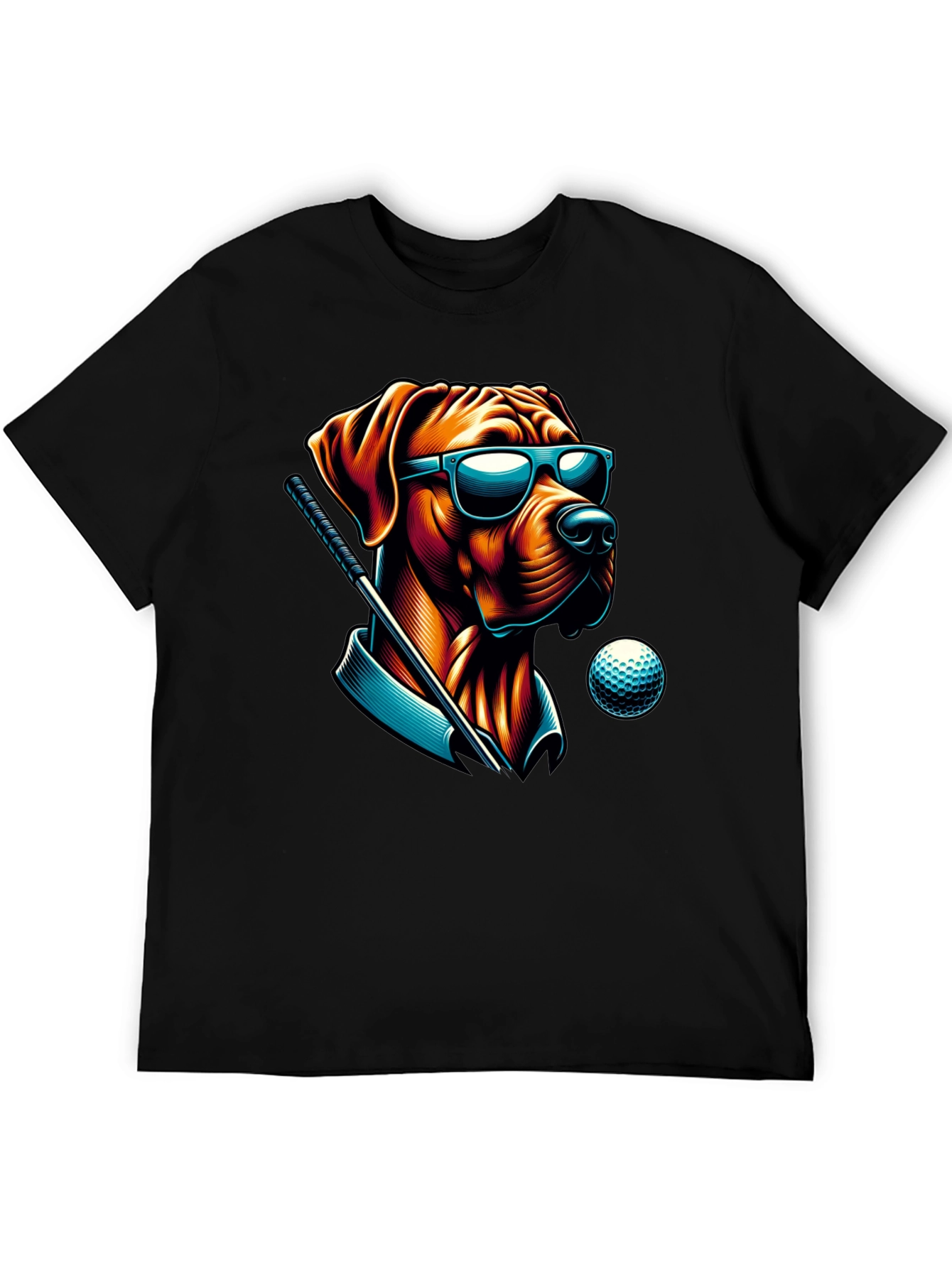 Golf Dog Sunglasses T-Shirt – Funny Dog Lover Graphic Tee Gift