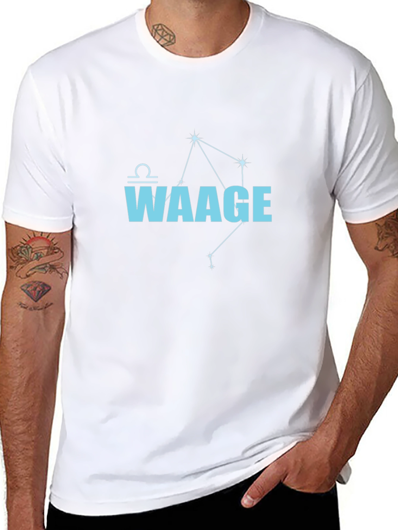 Waage Libra Zodiac Sign Black T-Shirt