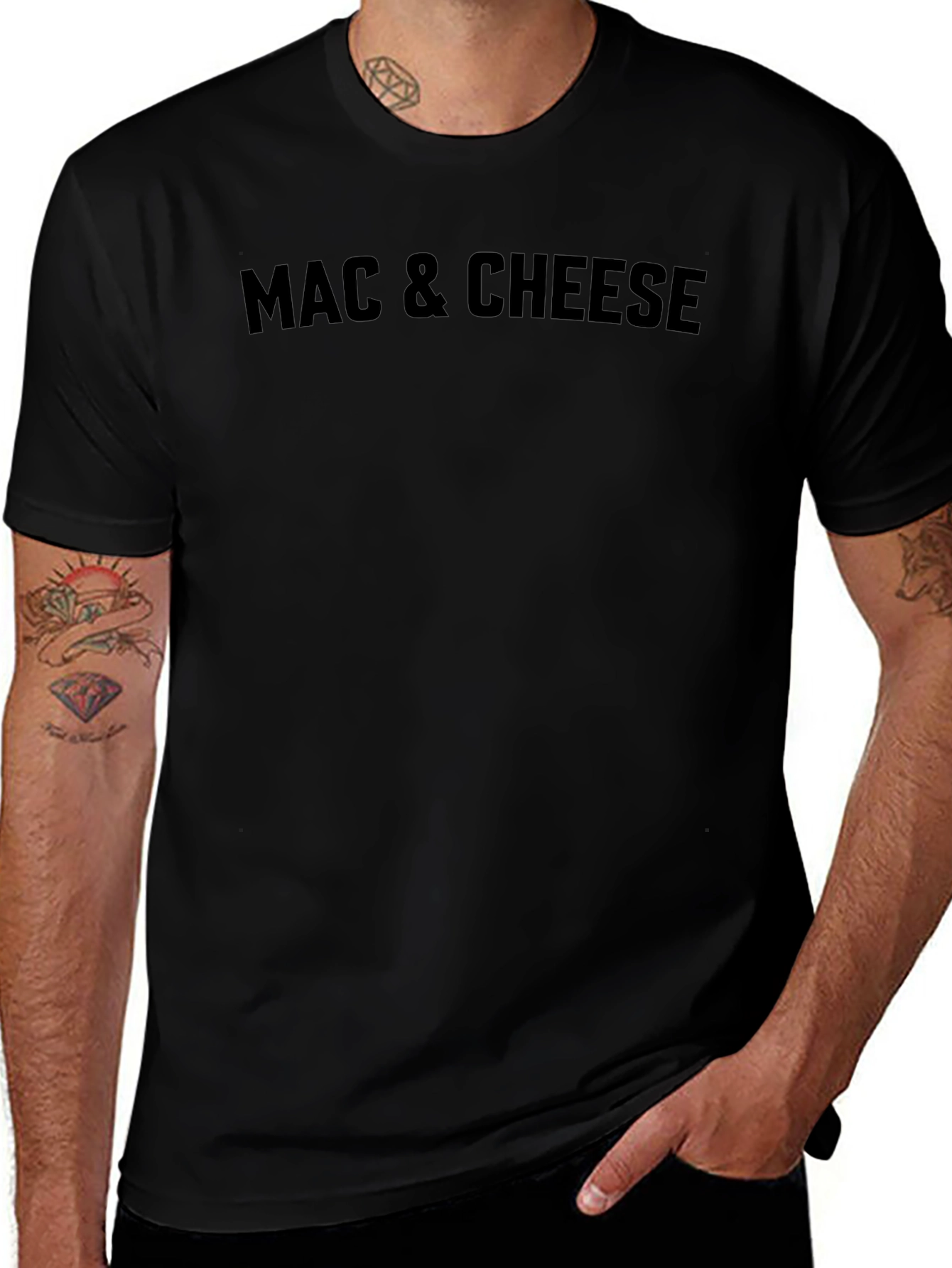 Mac & Cheese Funny Black T-Shirt
