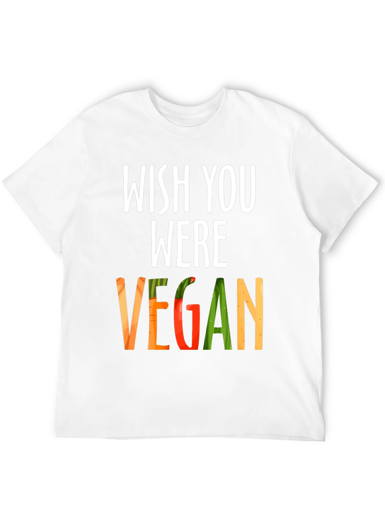 Wish You Were Vegan Graphic Tee - Black
