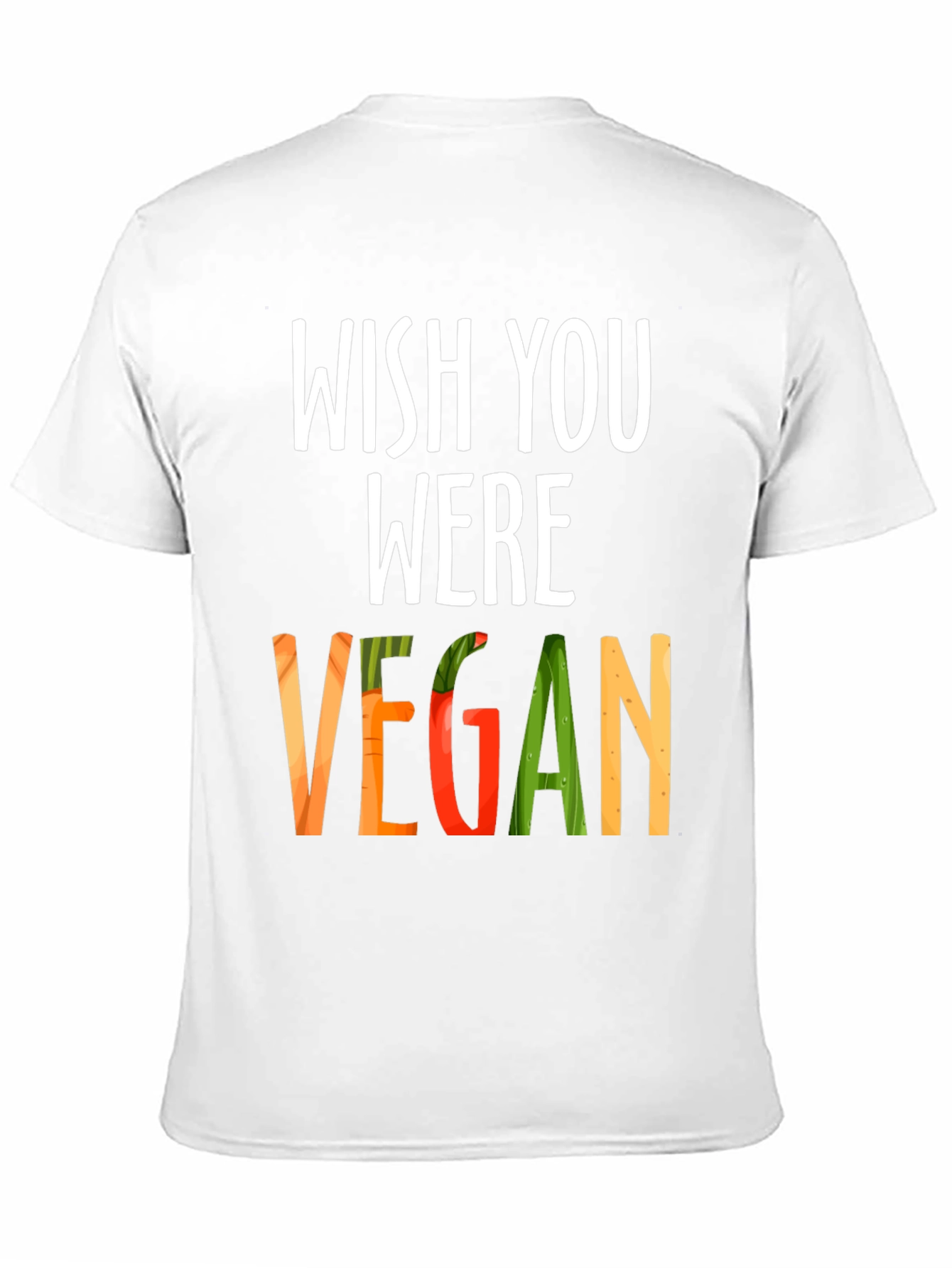 Wish You Were Vegan Graphic Tee - Black