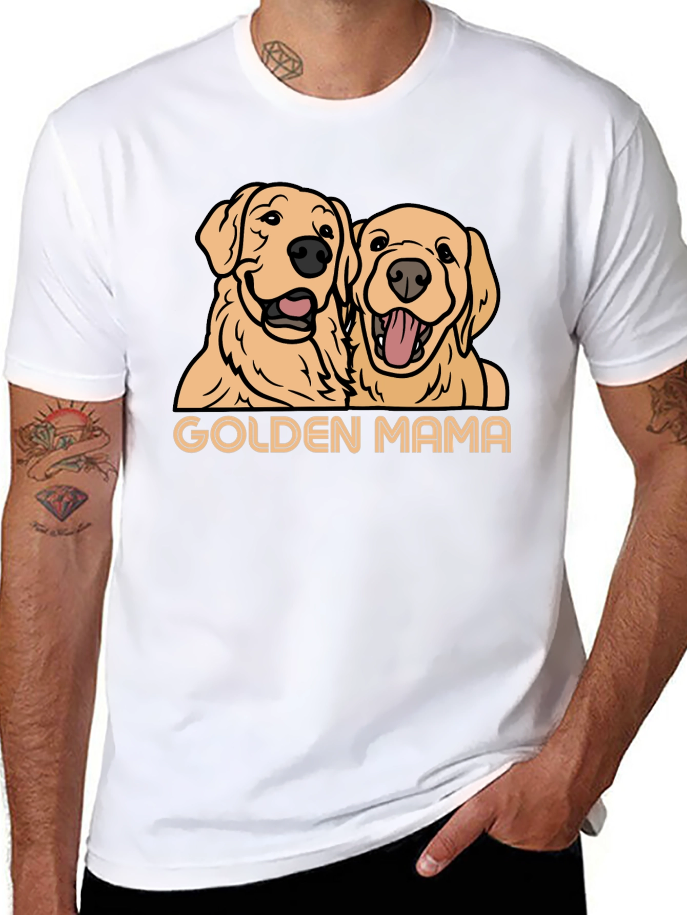 Golden Mama Dog T-Shirt - Black