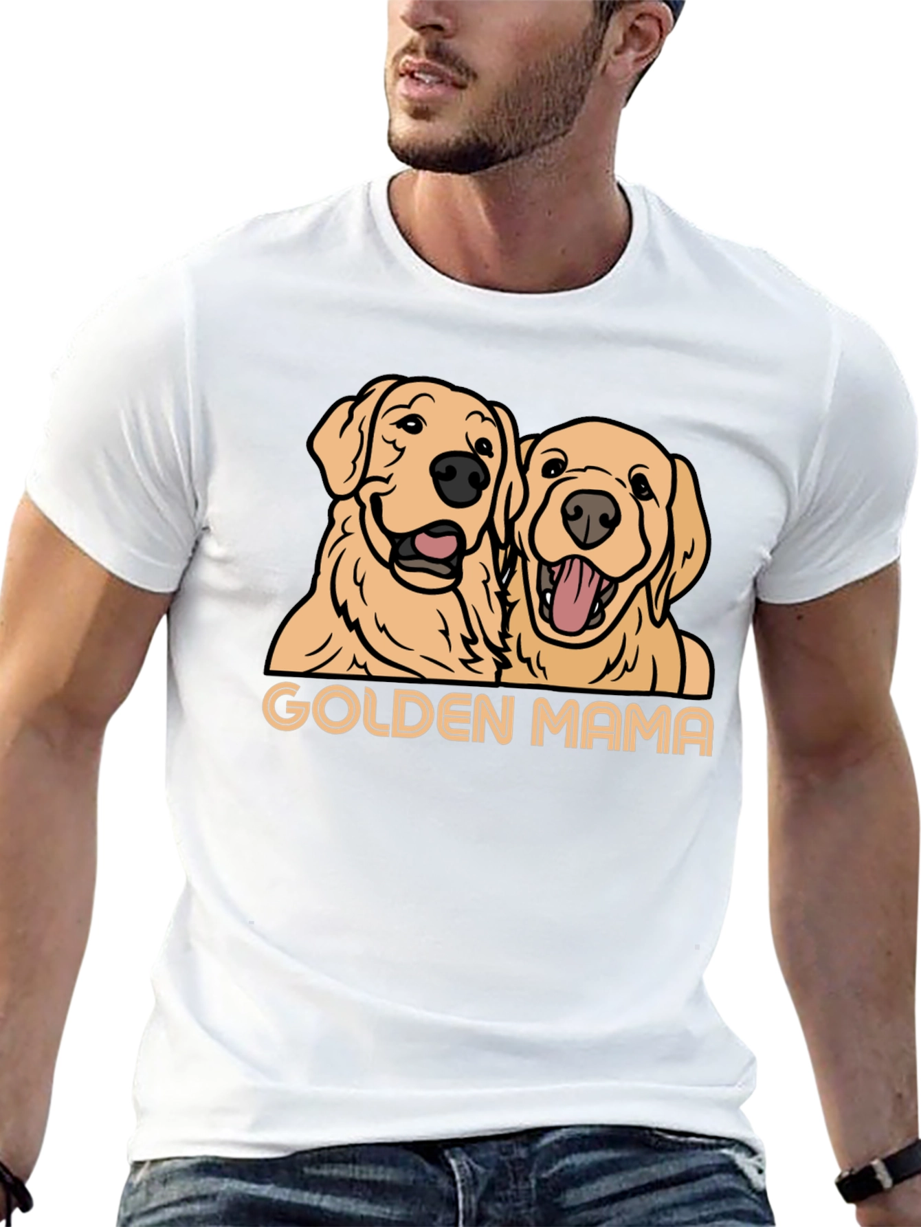 Golden Mama Dog T-Shirt - Black