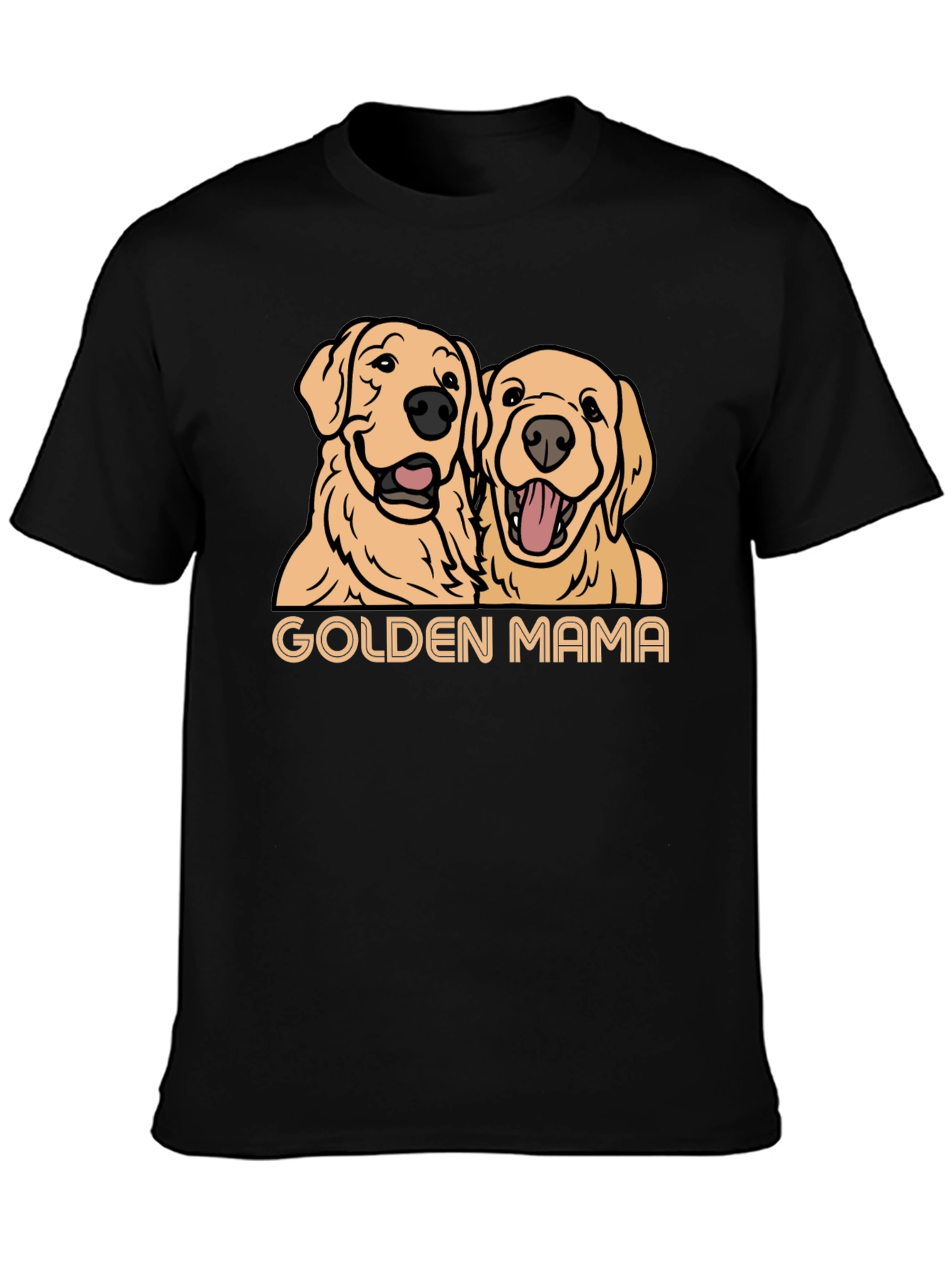 Golden Mama Dog T-Shirt - Black