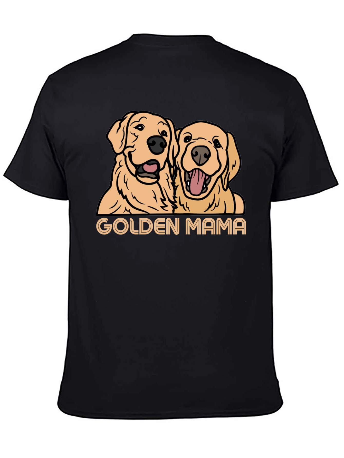 Golden Mama Dog T-Shirt - Black