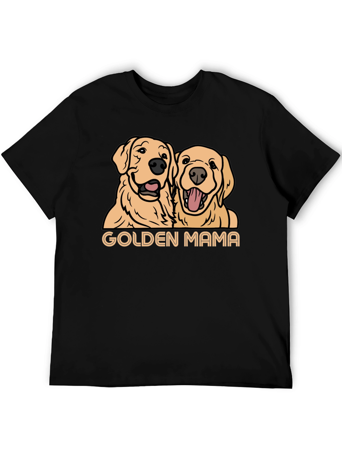Golden Mama Dog T-Shirt - Black