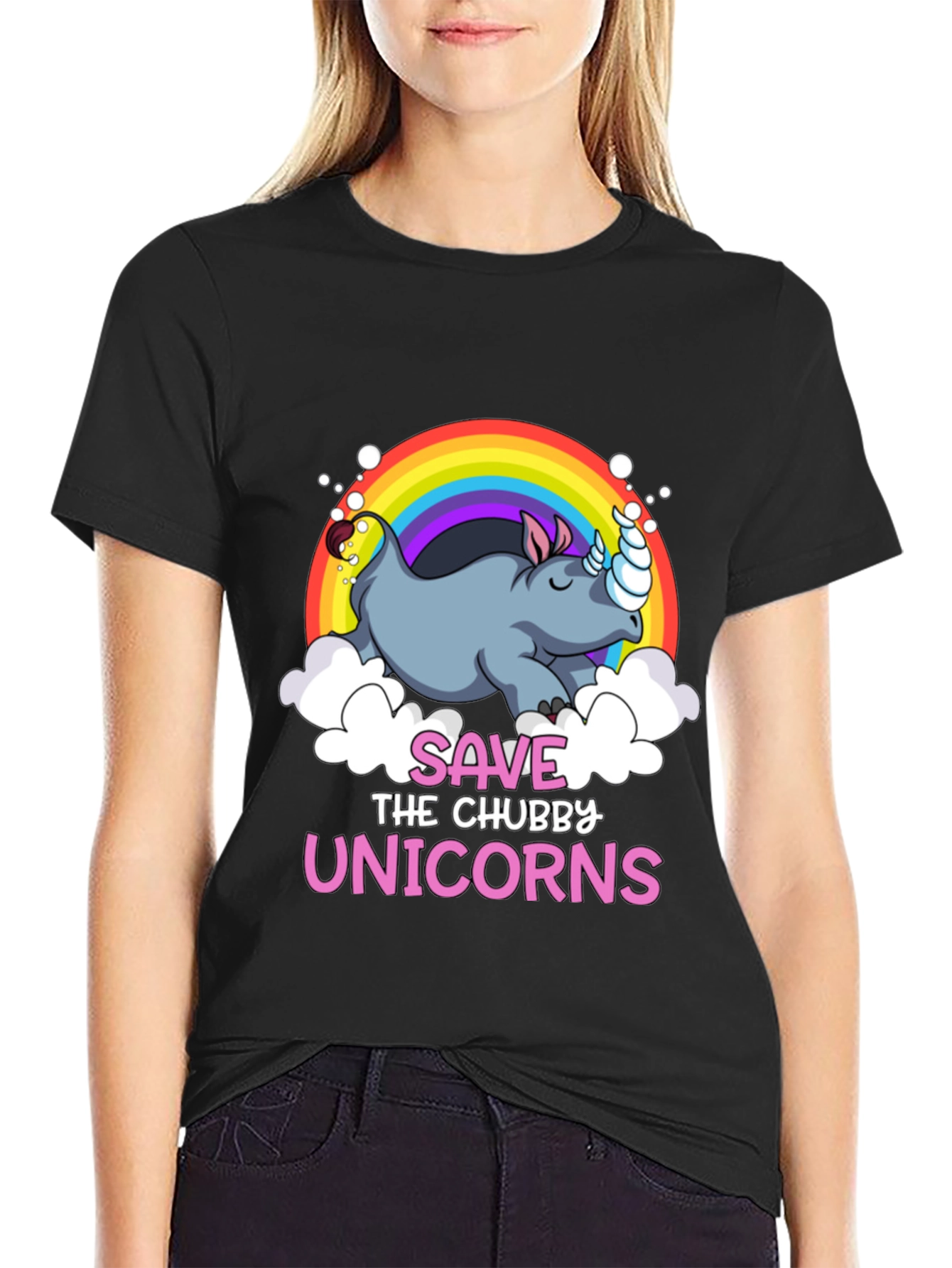 Save the Chubby Unicorns Graphic T-Shirt