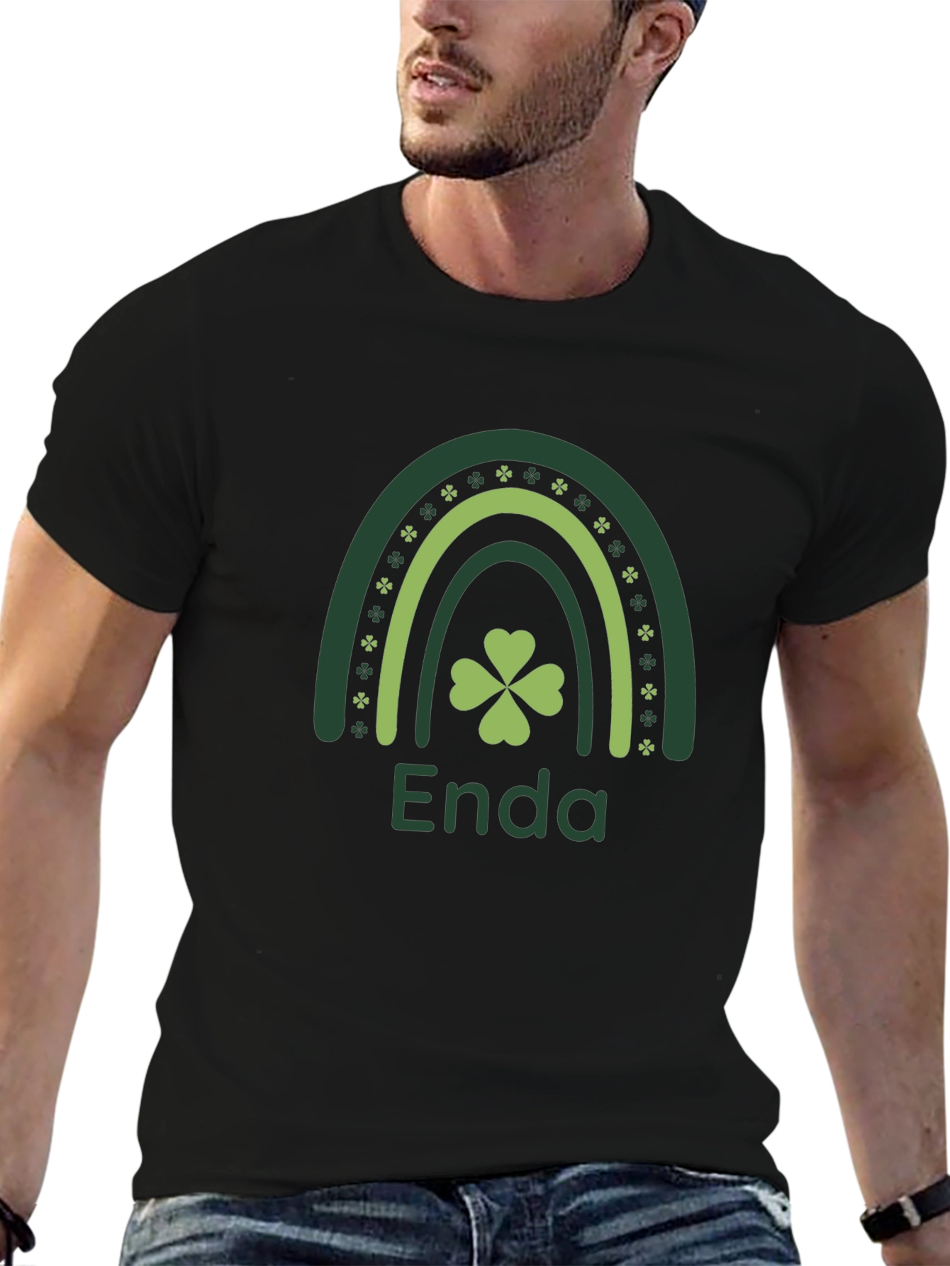 Enda St. Patricks Day Rainbow Shamrock T-Shirt