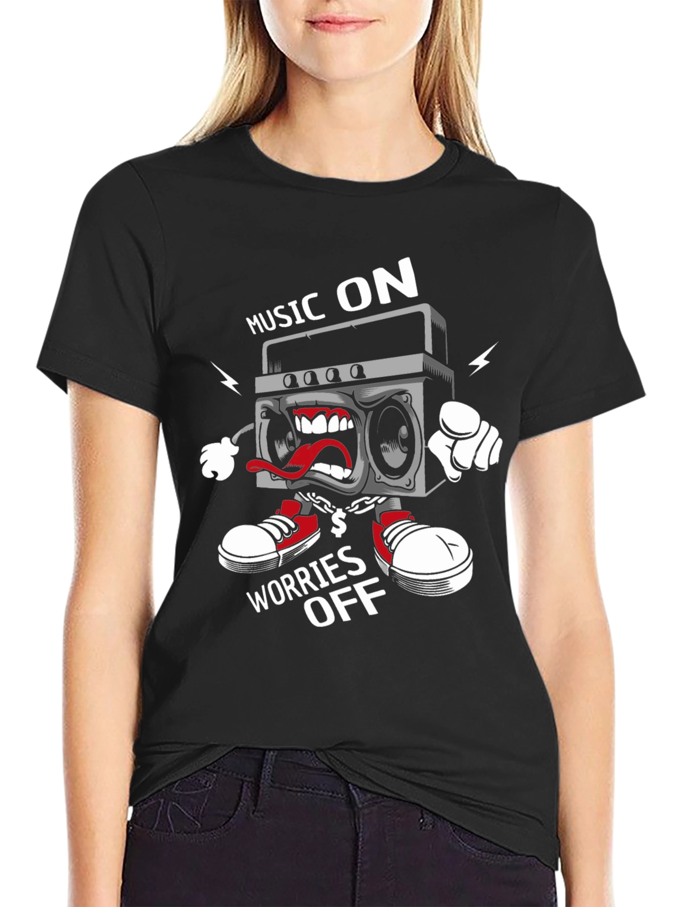 Music On Worries Off Graphic Tee