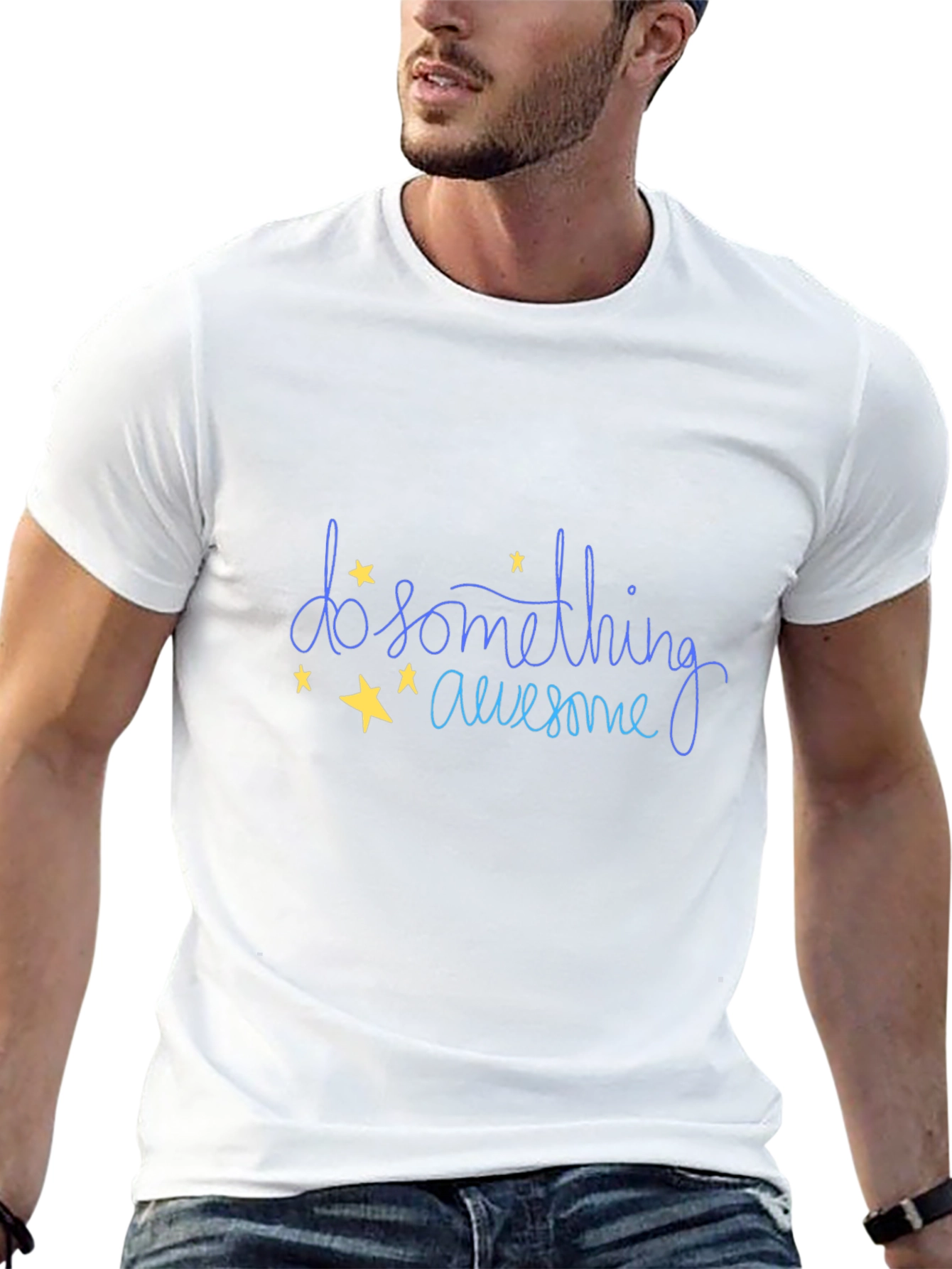 Do Something Awesome Graphic Tee - Black Cotton T-Shirt