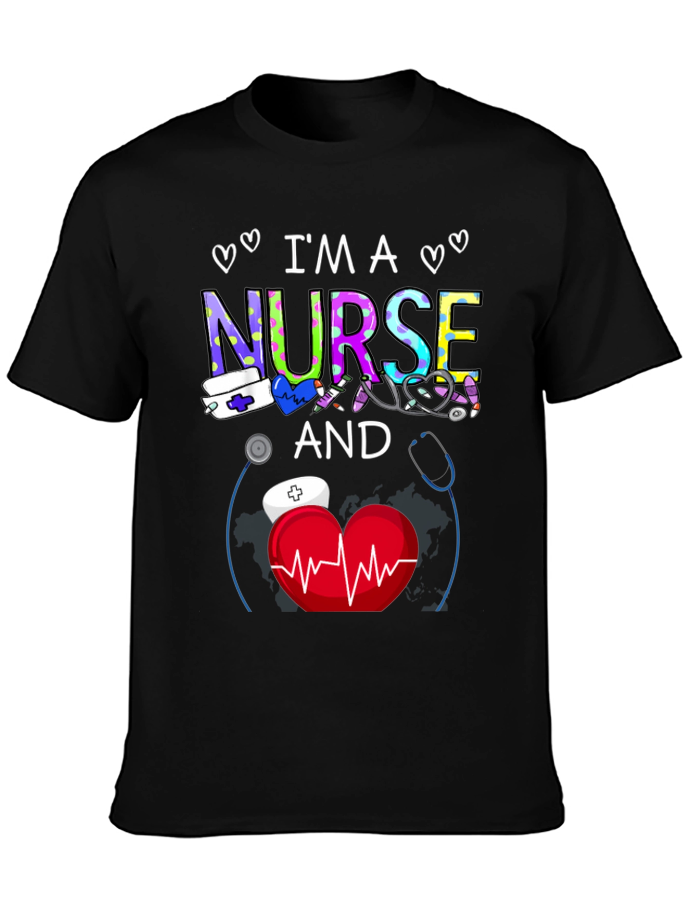 Im a Nurse T-Shirt Medical Heartbeat Graphic Tee