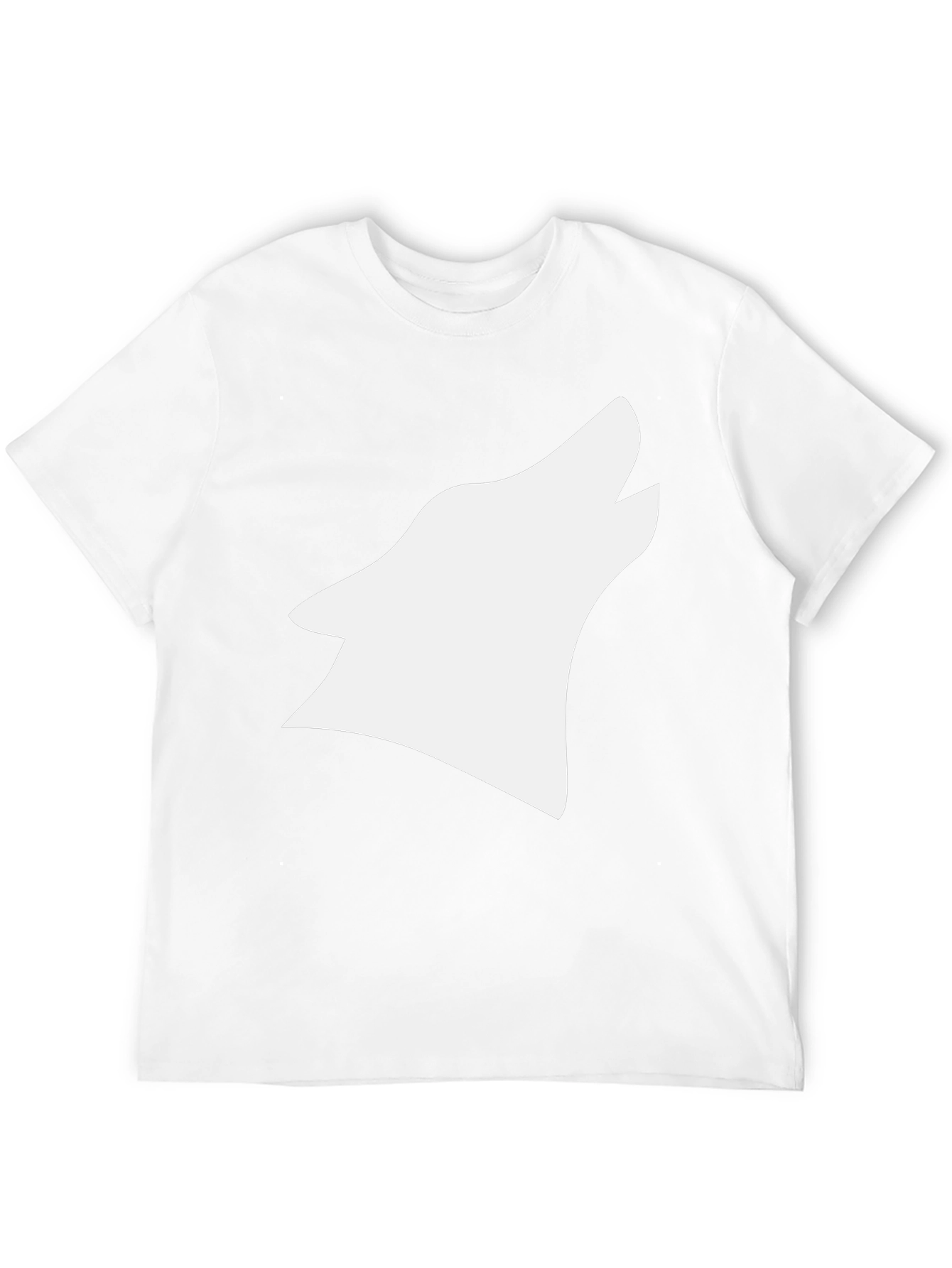 Black T-Shirt with White Wolf Graphic