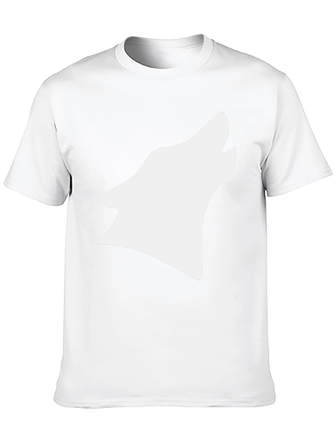 Black T-Shirt with White Wolf Graphic