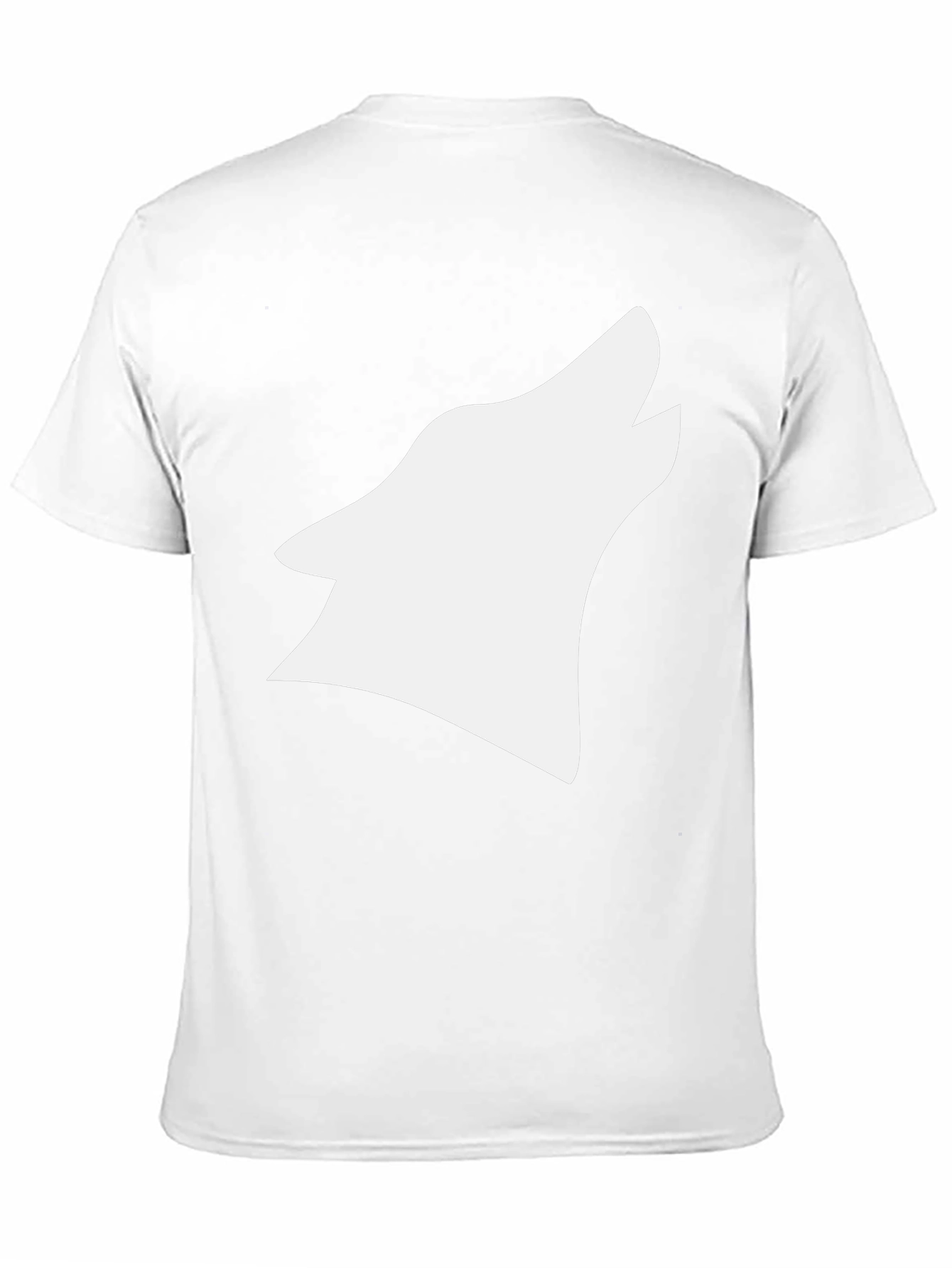 Black T-Shirt with White Wolf Graphic