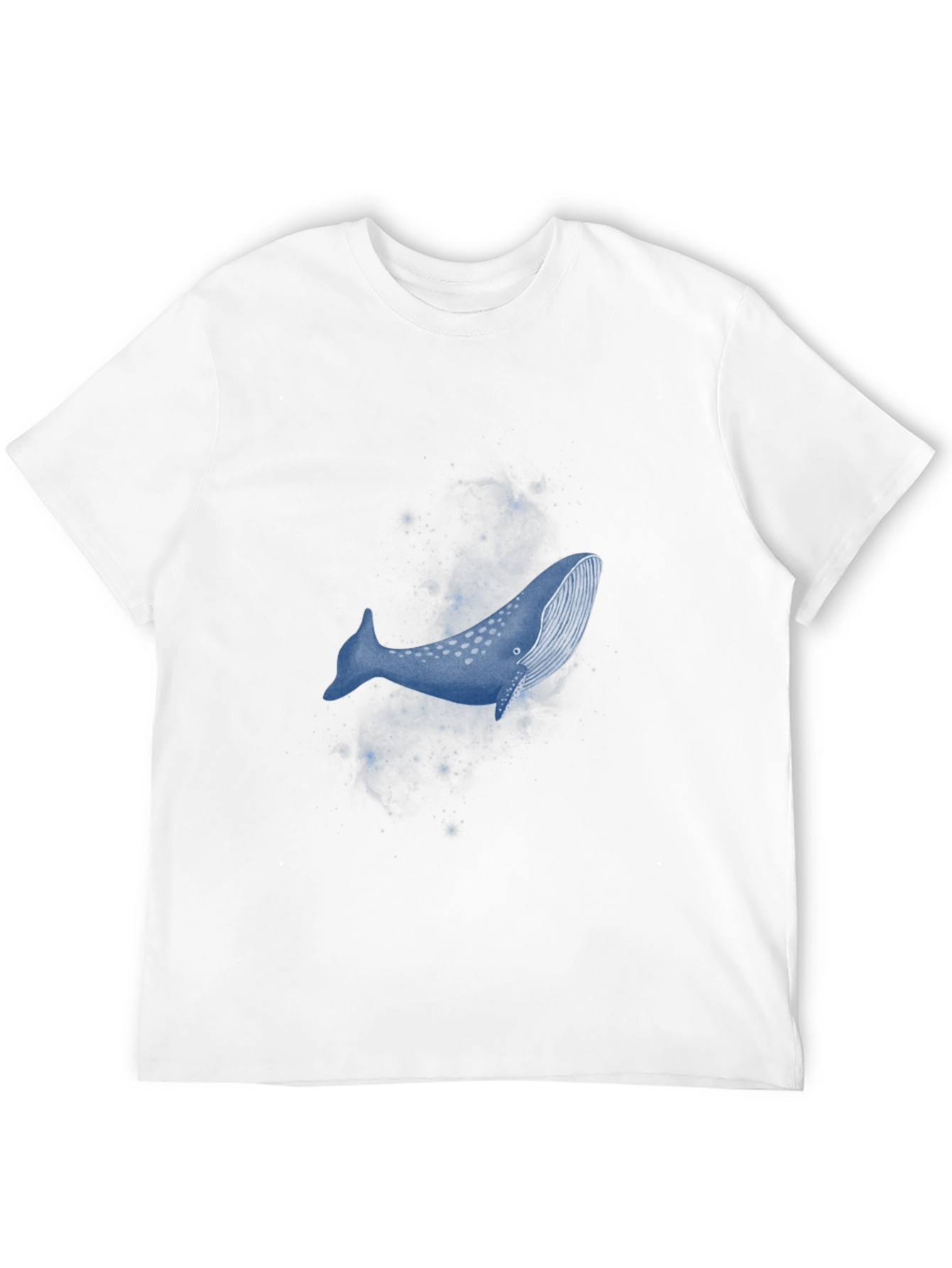Cosmic Whale Graphic Tee - Black Cotton T-Shirt