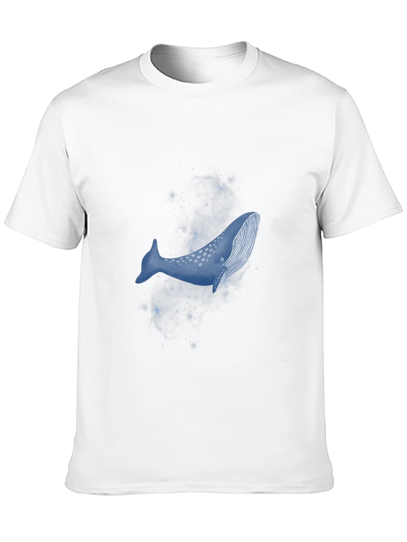 Cosmic Whale Graphic Tee - Black Cotton T-Shirt