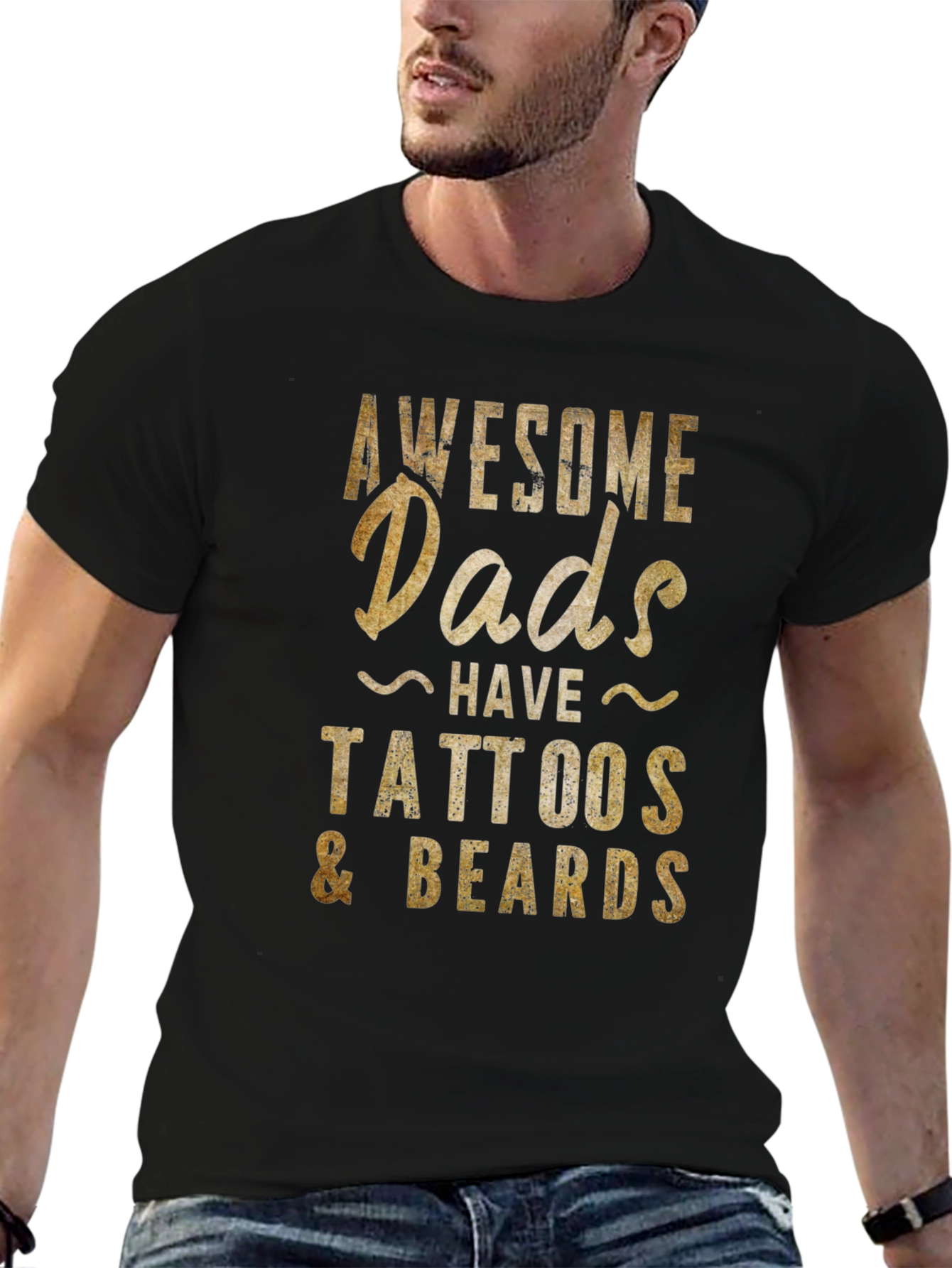 Awesome Dads Tattoos & Beards Graphic Tee