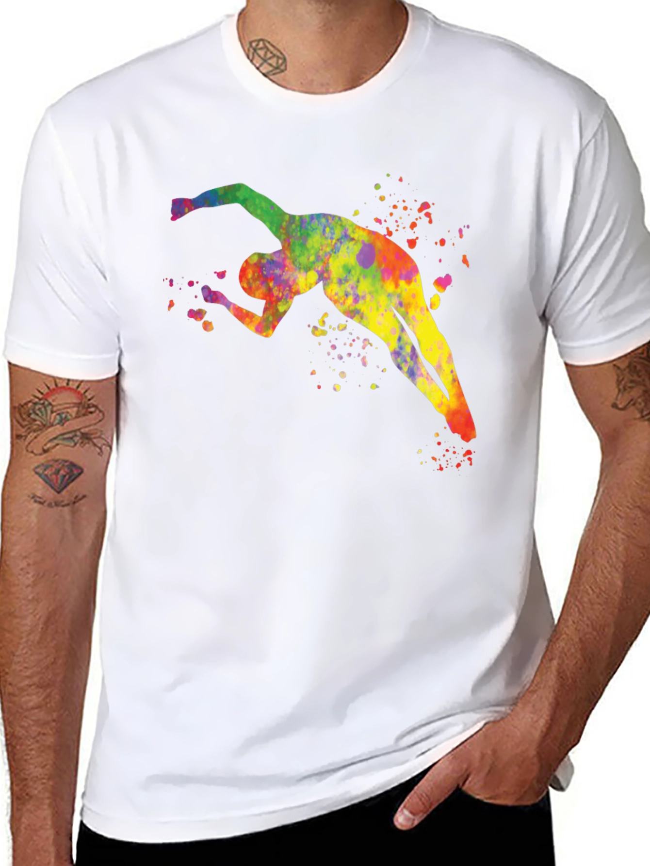 Watercolor Skydiver Graphic Tee