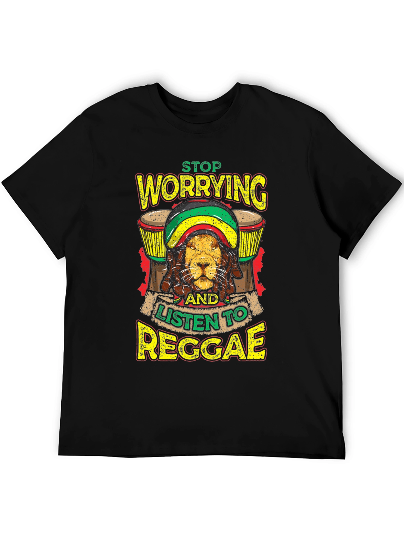Reggae Lion Graphic Tee - Black