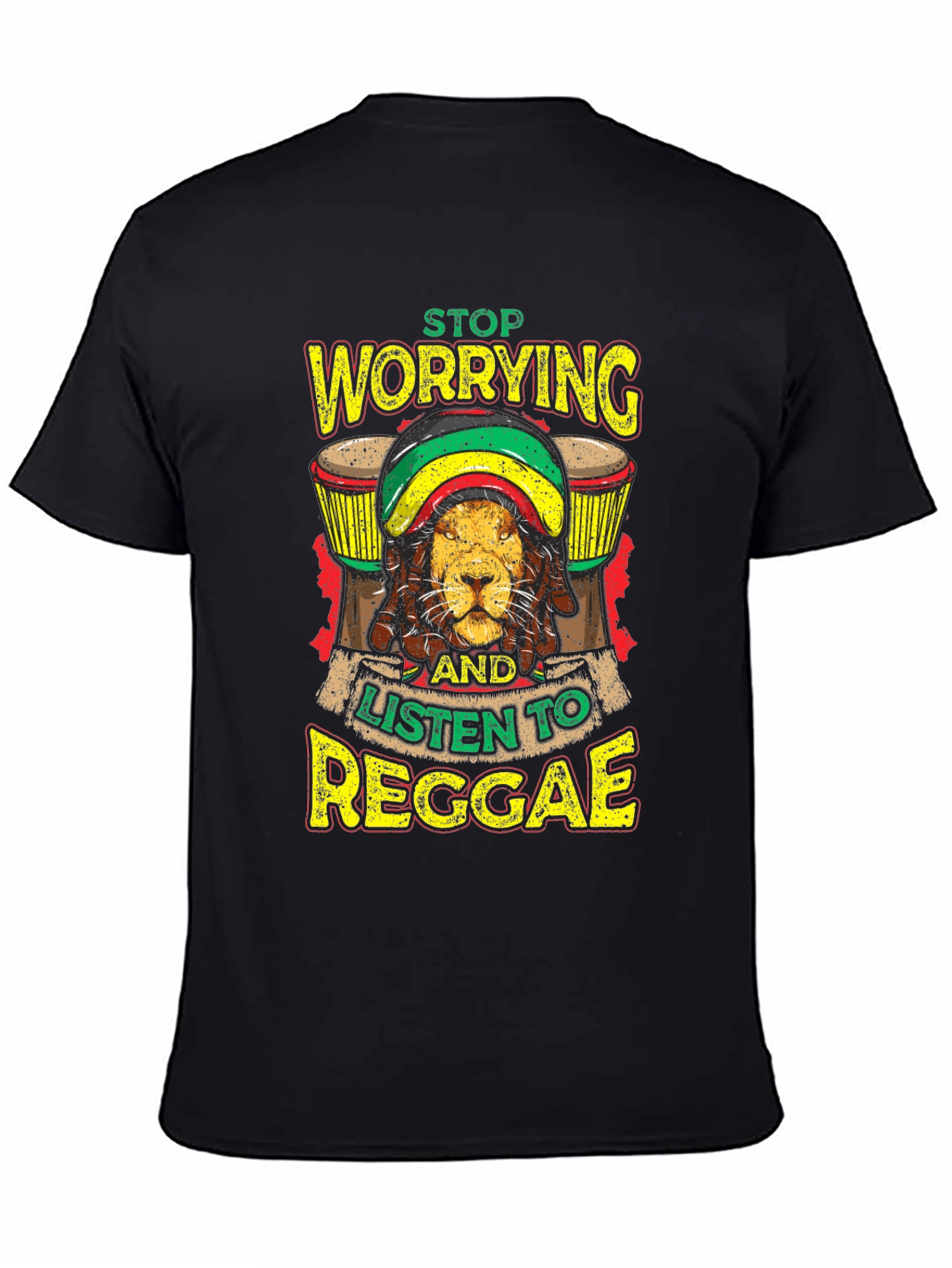 Reggae Lion Graphic Tee - Black