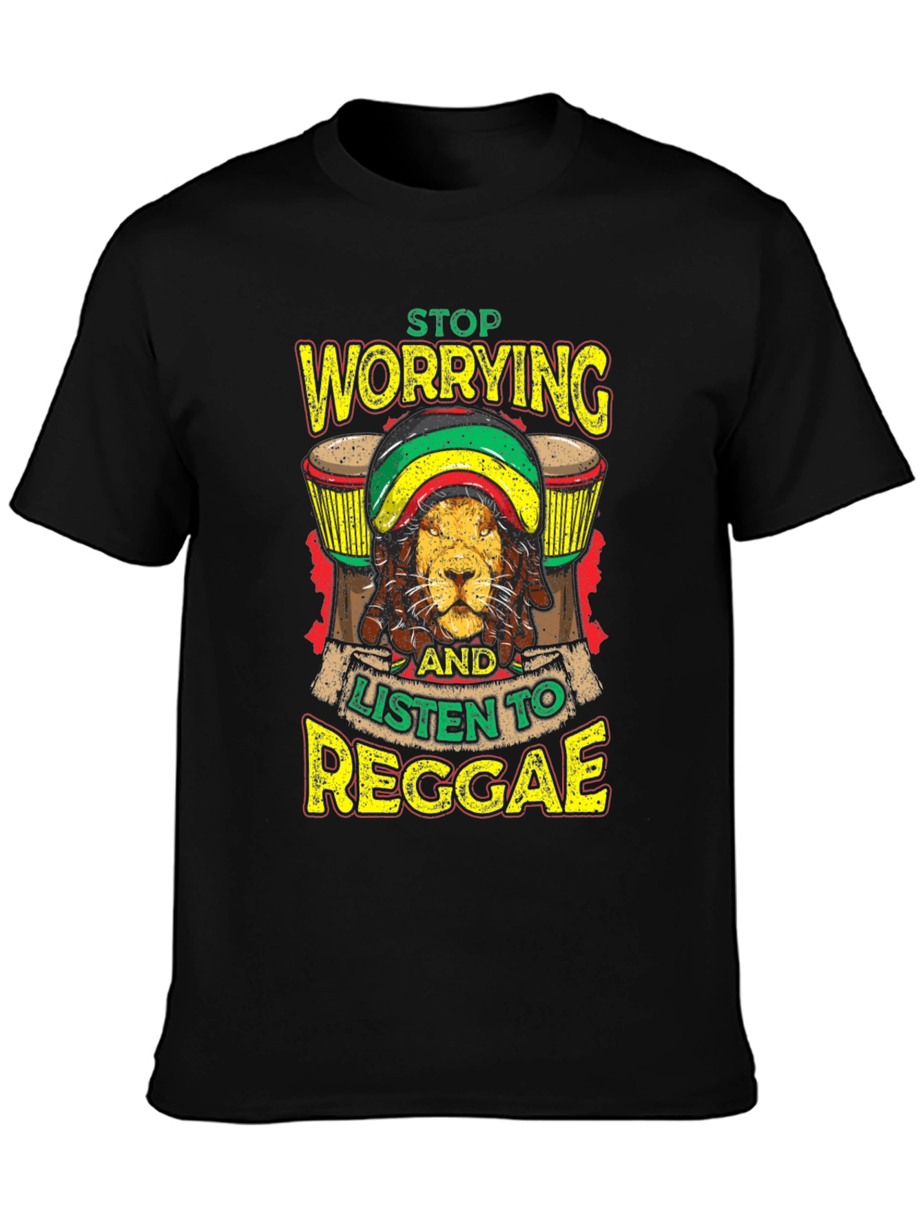 Reggae Lion Graphic Tee - Black
