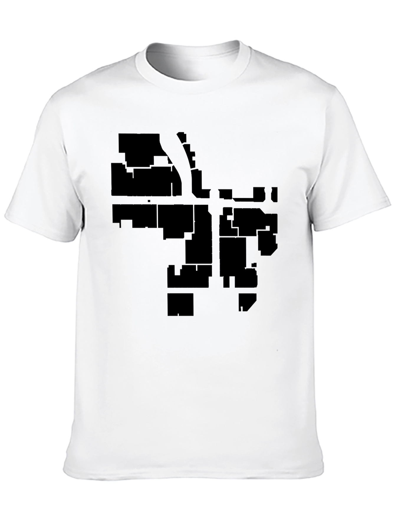 Urban Grid Black T-Shirt - Cityscape Style