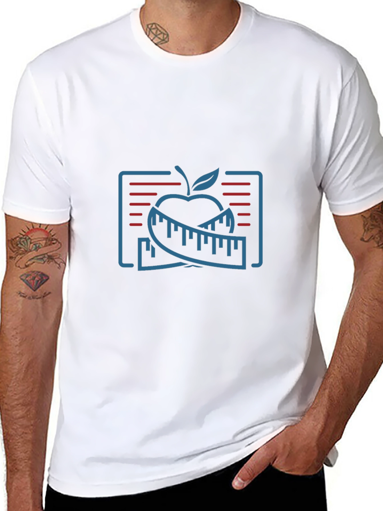 Fitness Apple Graphic T-Shirt - Slim Fit