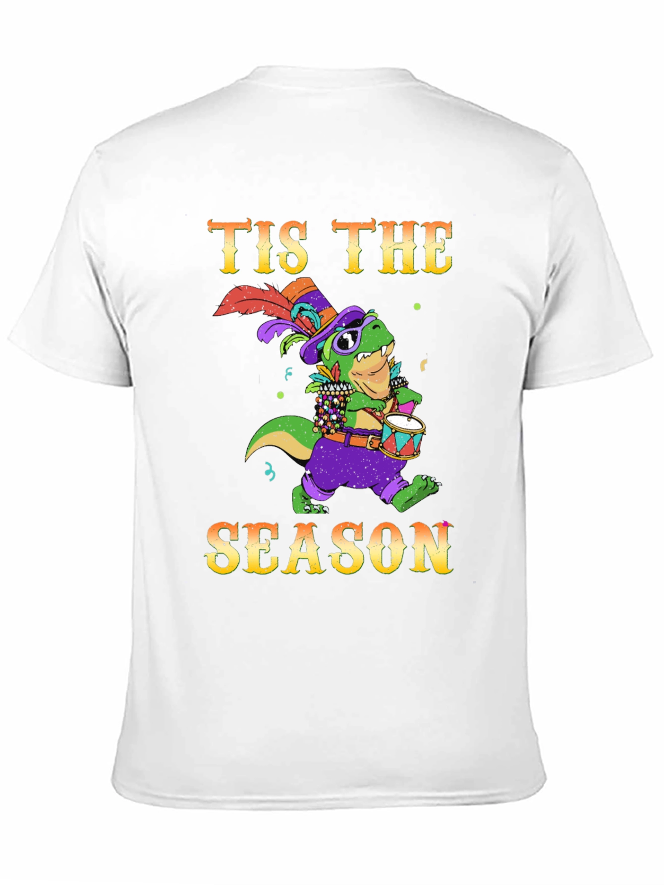 Festive T-Rex Mardi Gras T-Shirt