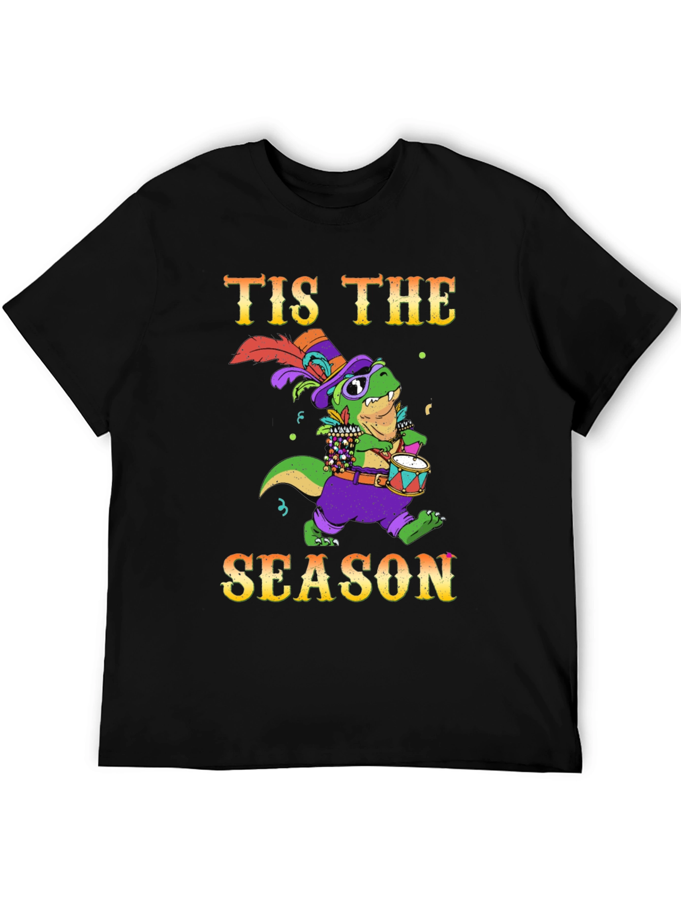 Festive T-Rex Mardi Gras T-Shirt