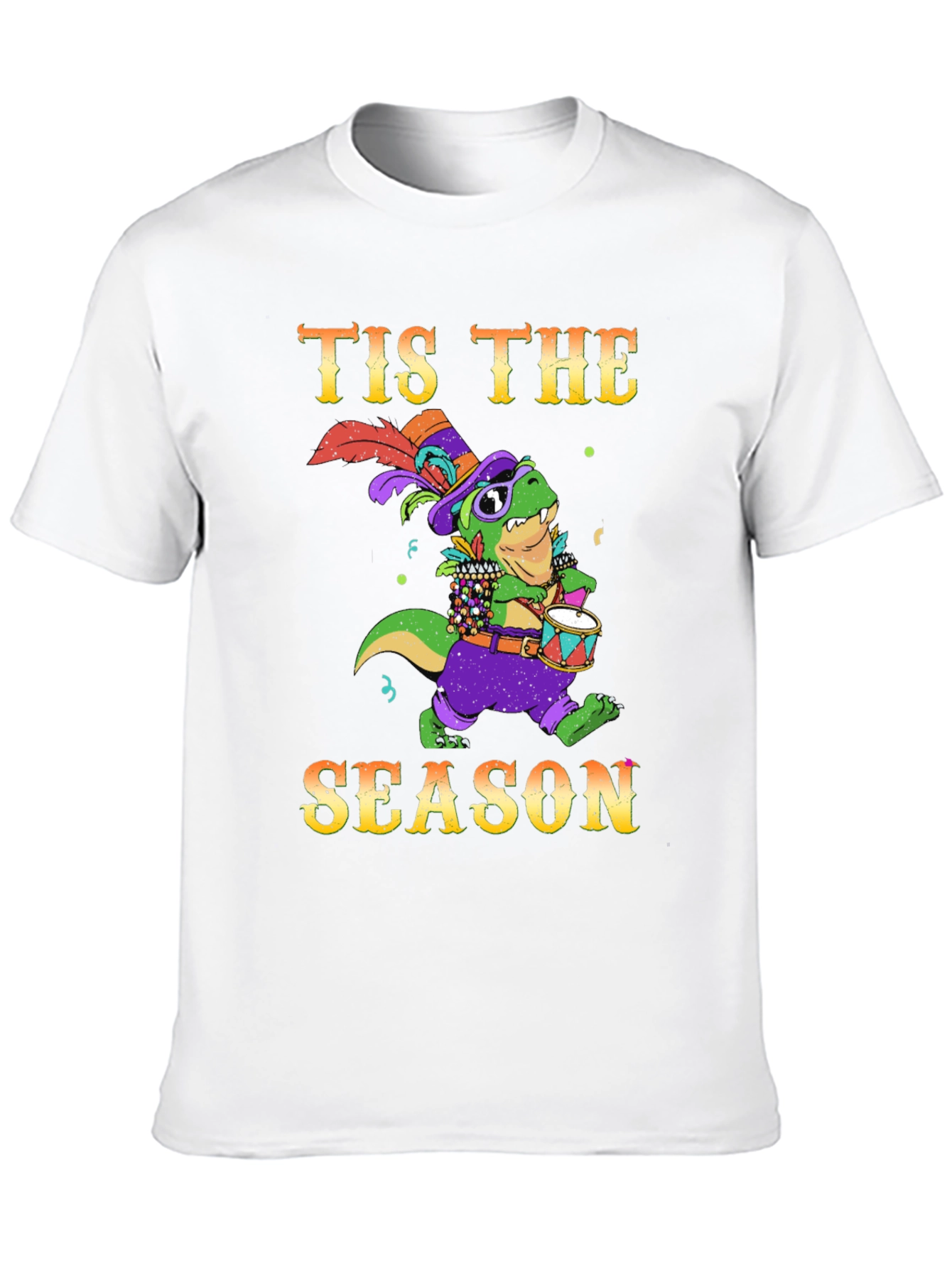 Festive T-Rex Mardi Gras T-Shirt