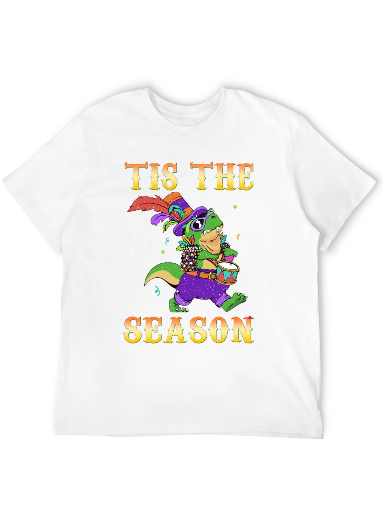 Festive T-Rex Mardi Gras T-Shirt