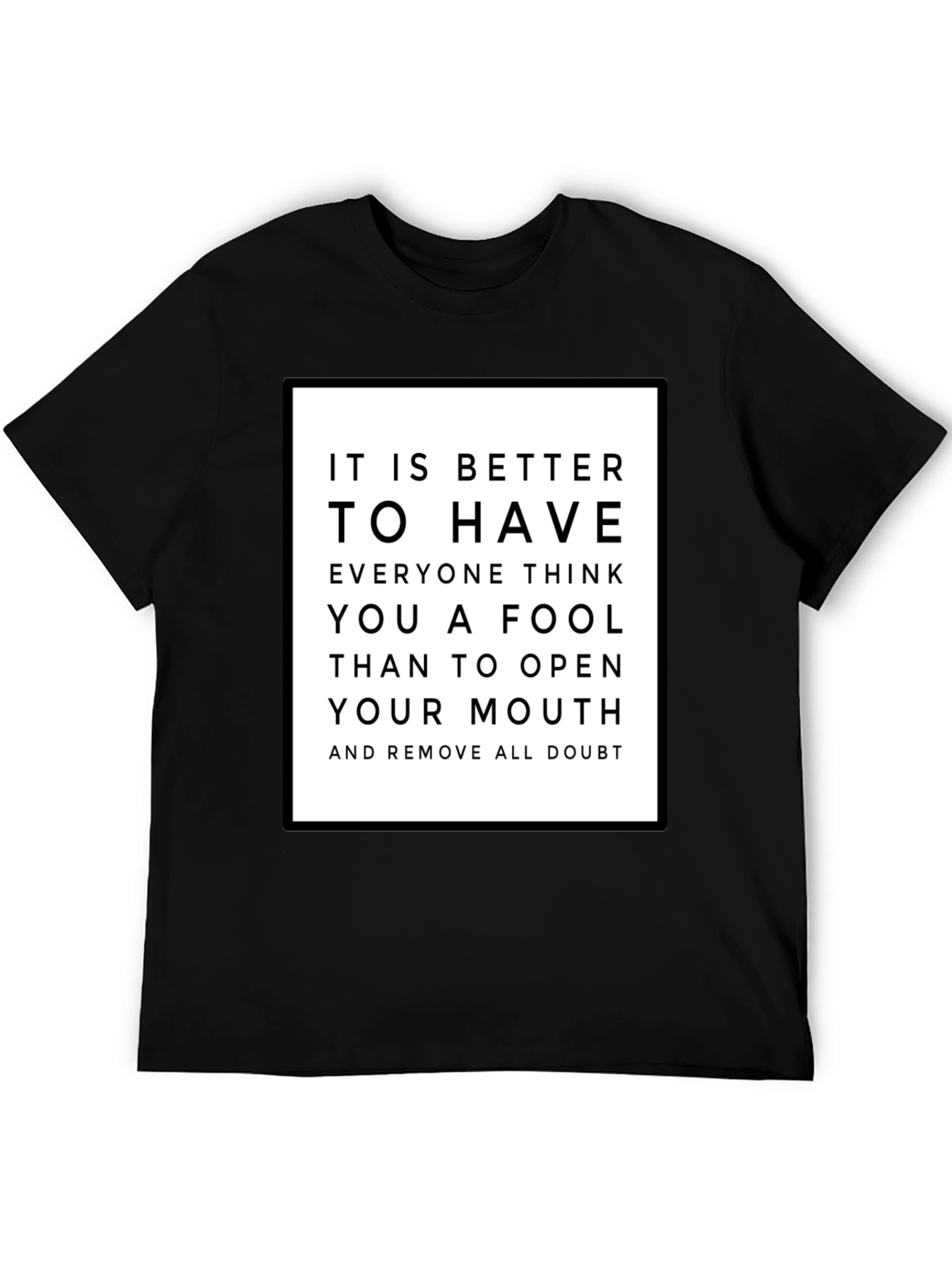 Humorous Graphic Tee: Better to be Silent Fool