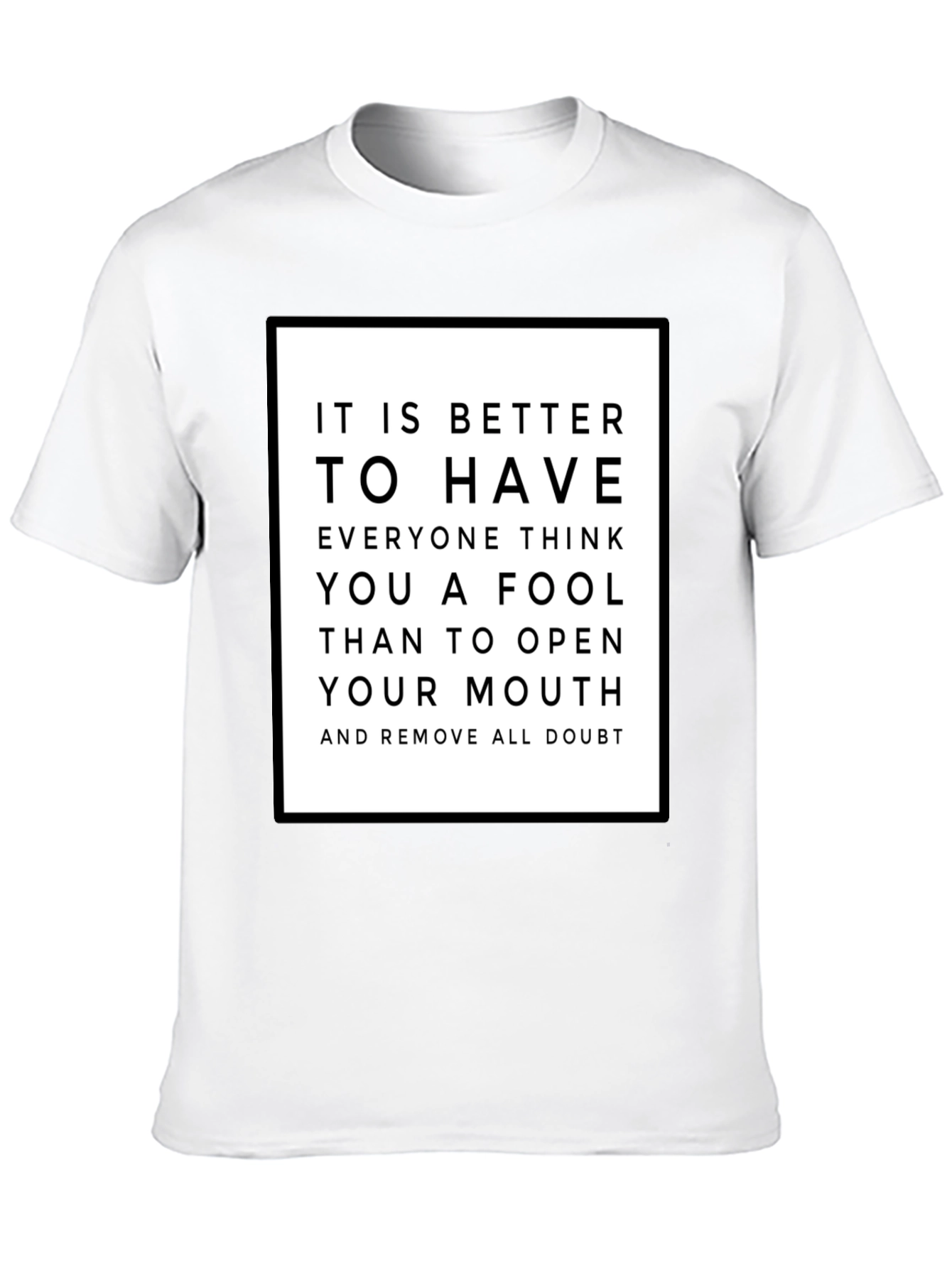 Humorous Graphic Tee: Better to be Silent Fool