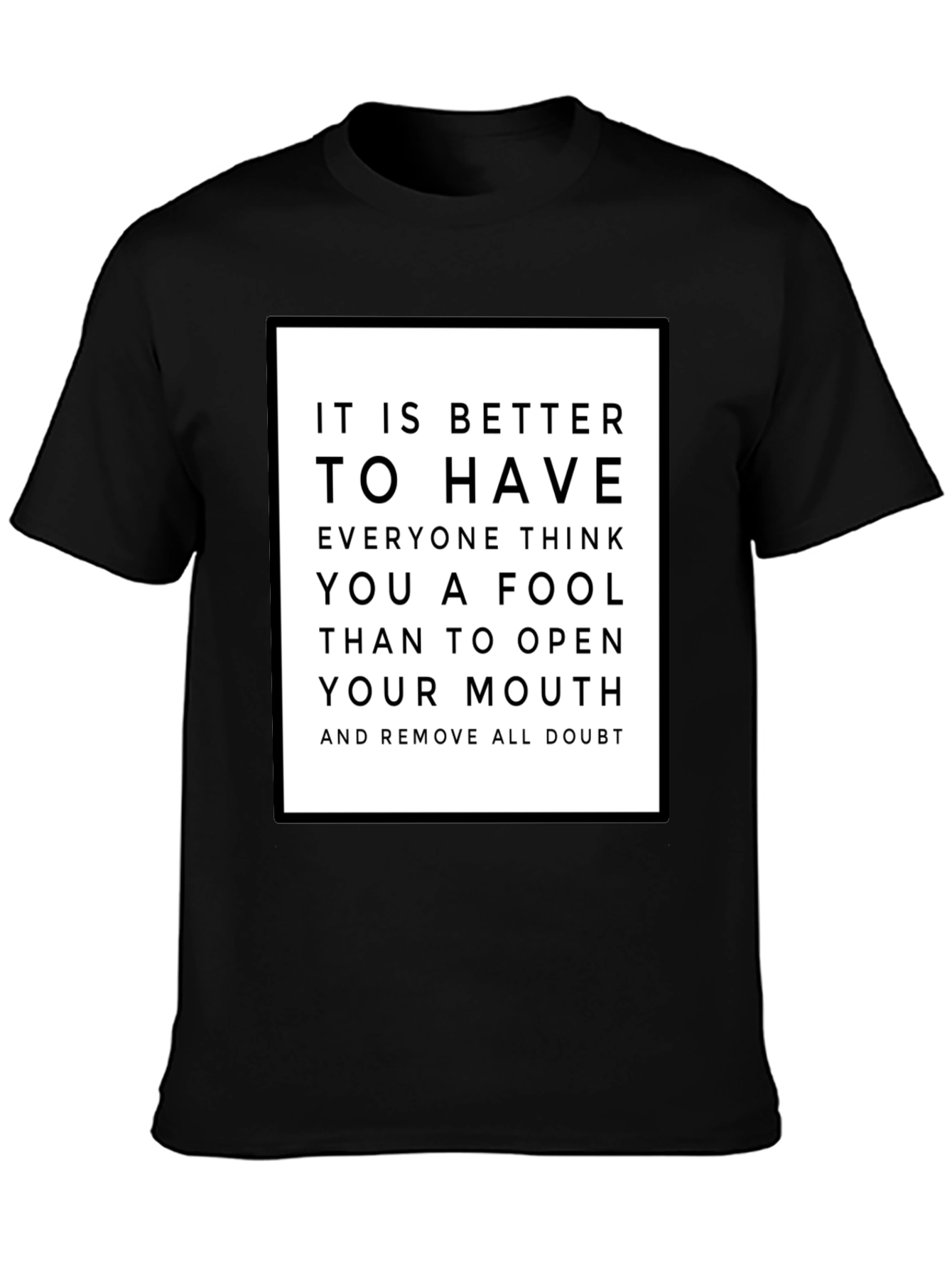 Humorous Graphic Tee: Better to be Silent Fool