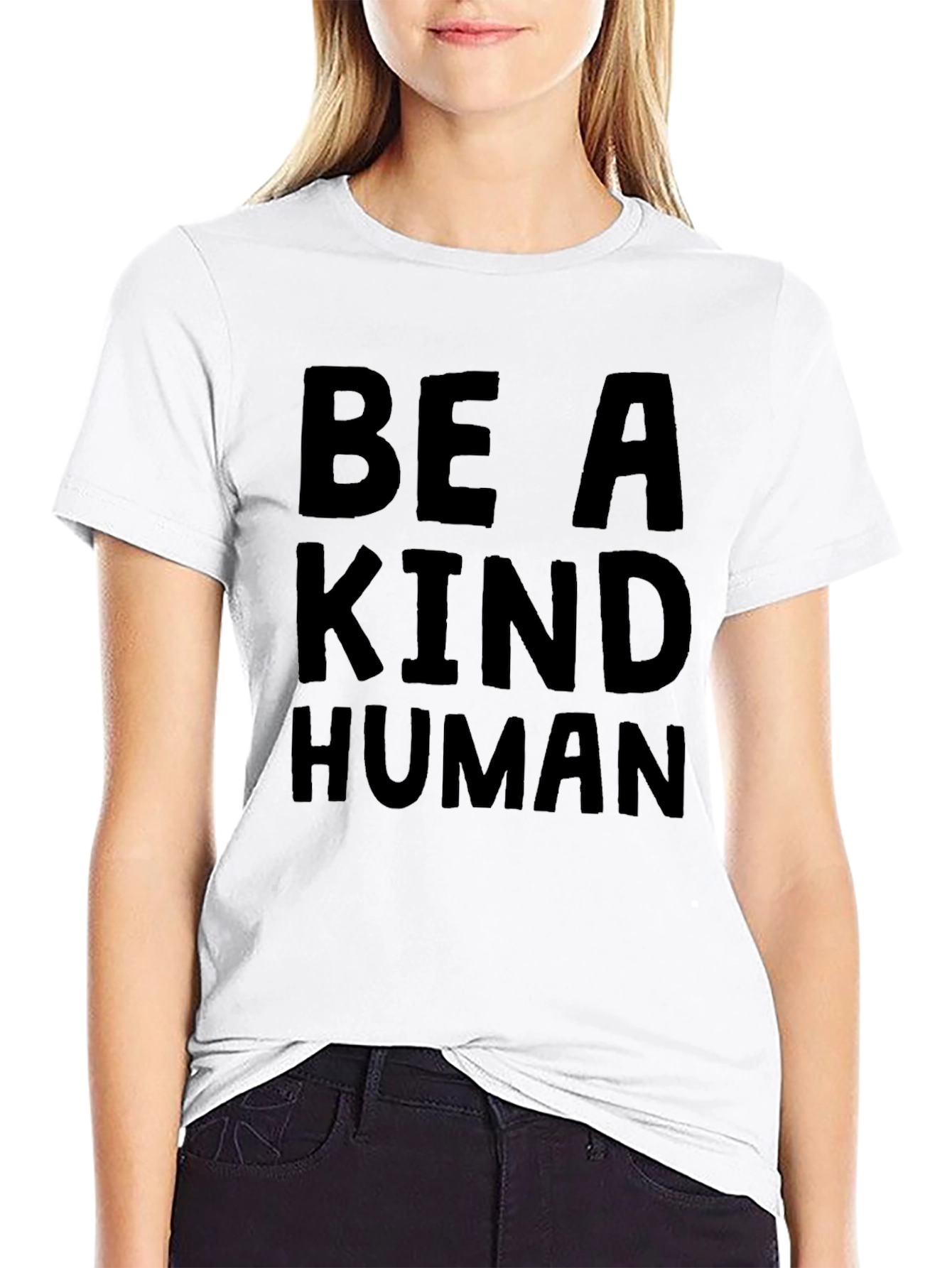 Be A Kind Human Black Graphic T-Shirt
