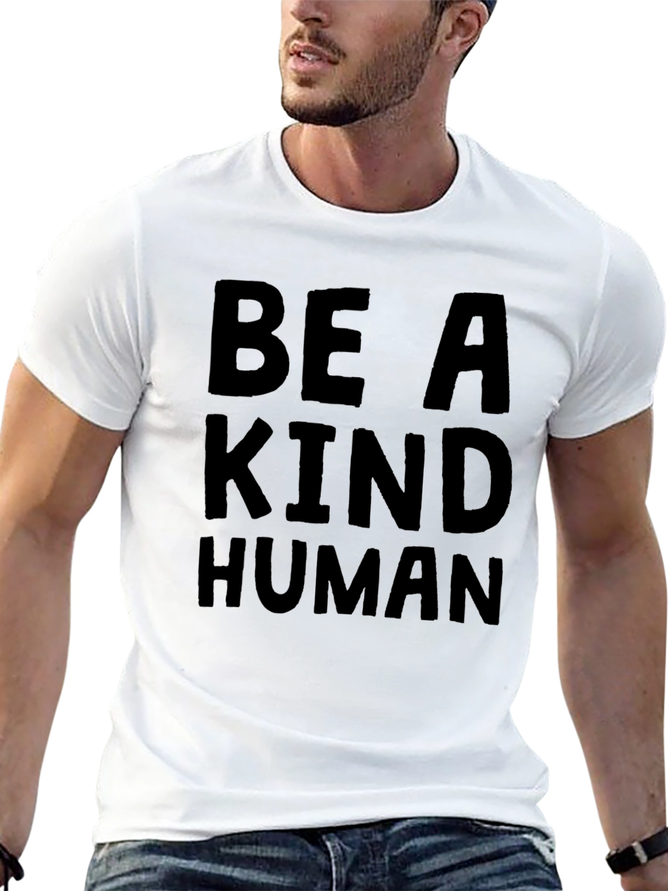 Be A Kind Human Black Graphic T-Shirt