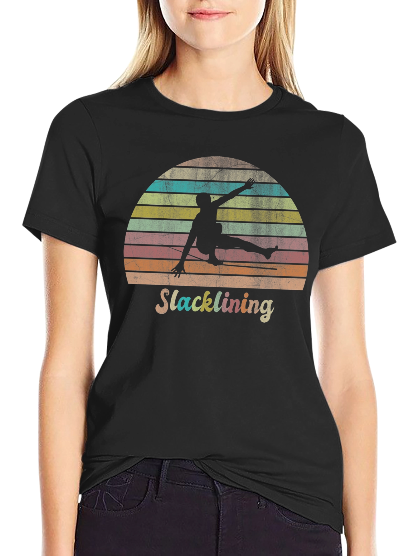 Retro Slacklining Graphic Tee - Stylish Adventure Apparel