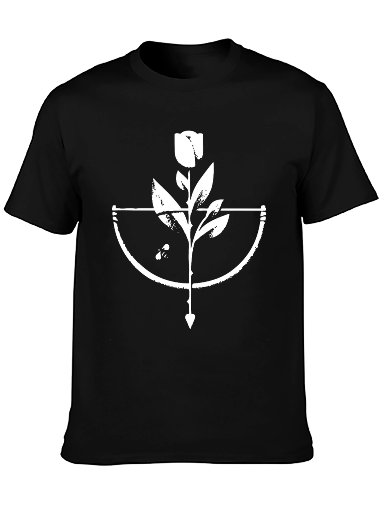 Rose & Arrow Graphic Tee - Black Cotton Blend
