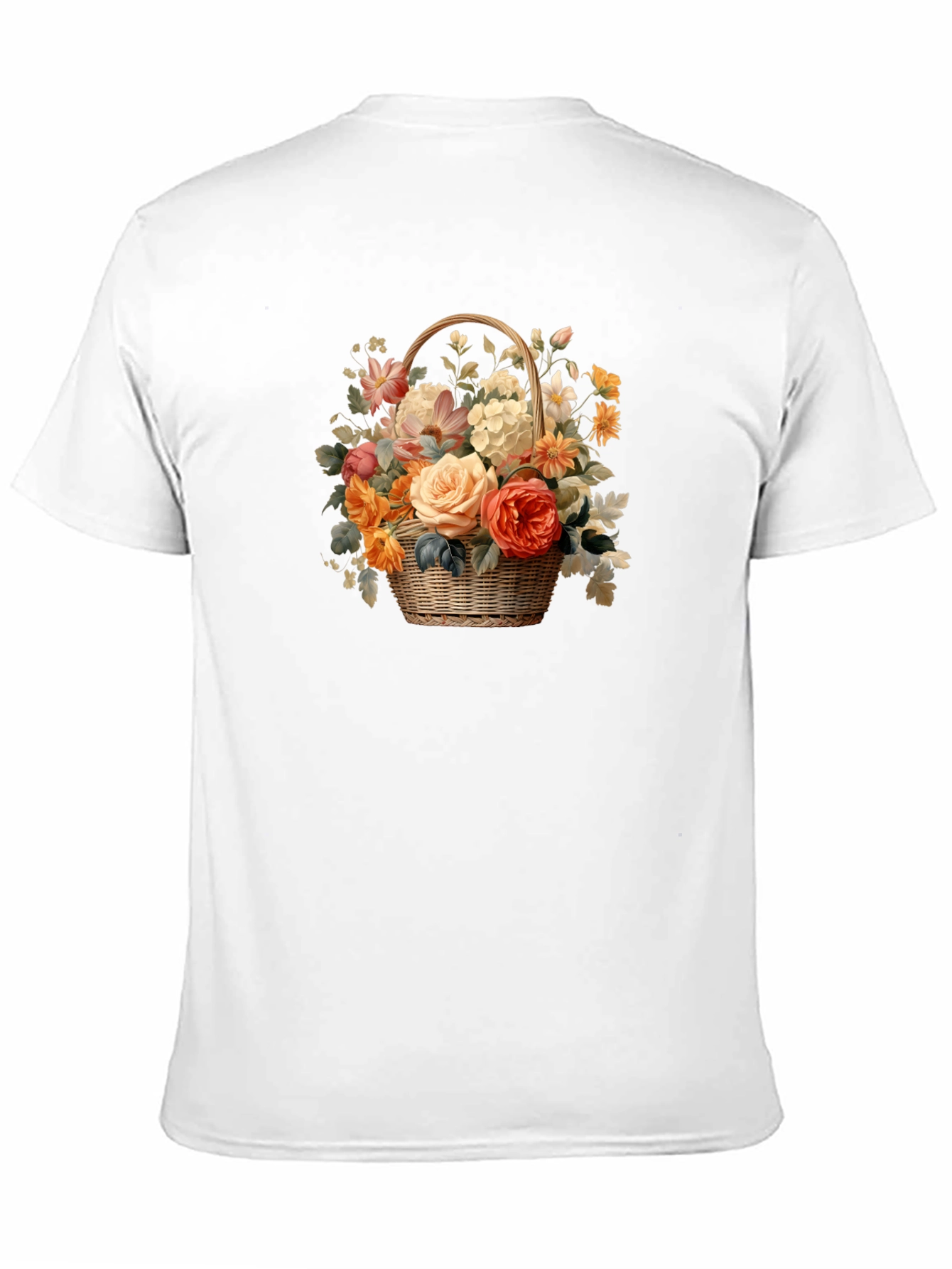 Floral Basket Graphic Tee - Black Unisex T-Shirt