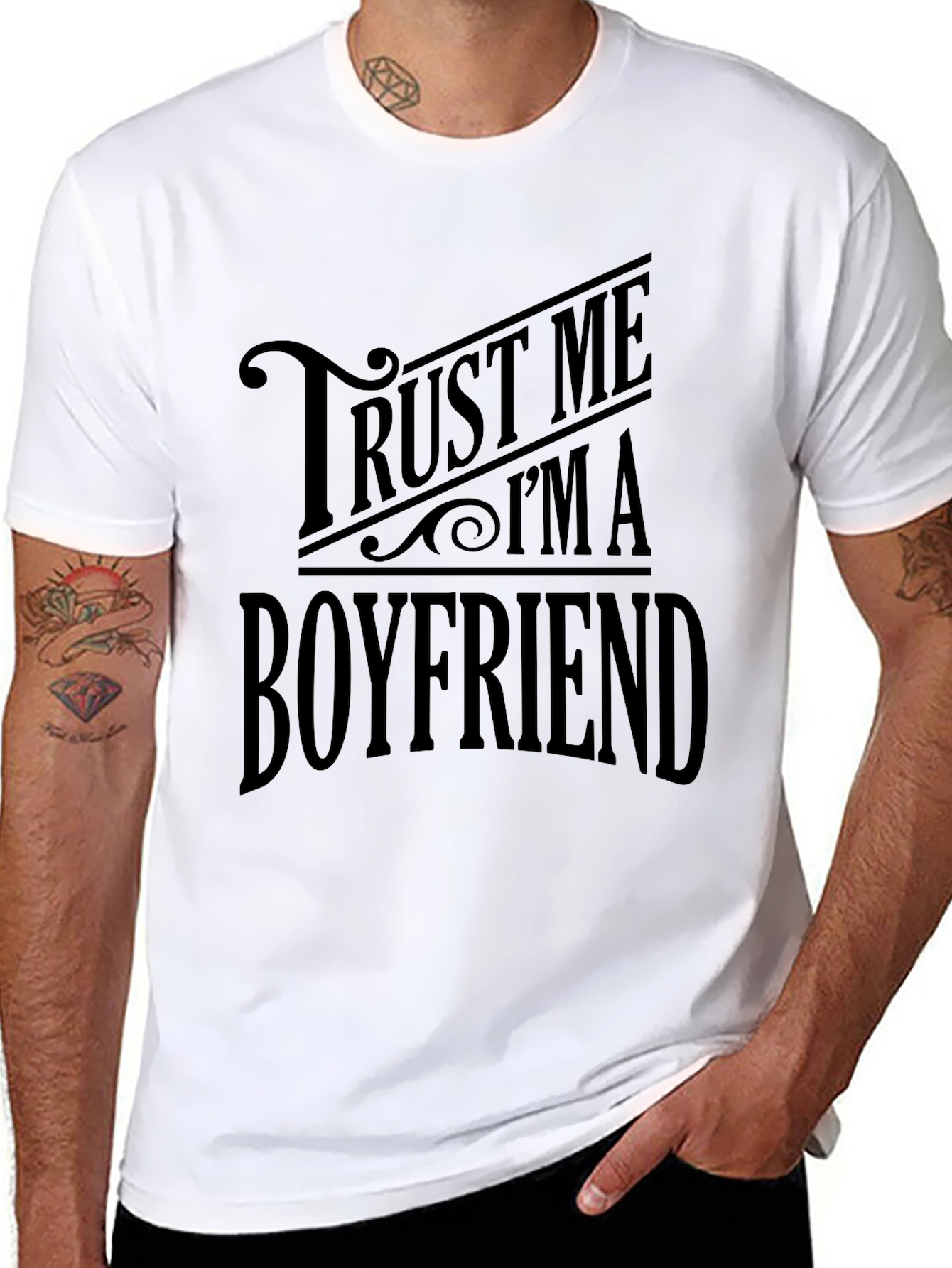 Trust Me Im a Boyfriend Black Graphic Tee Shirt