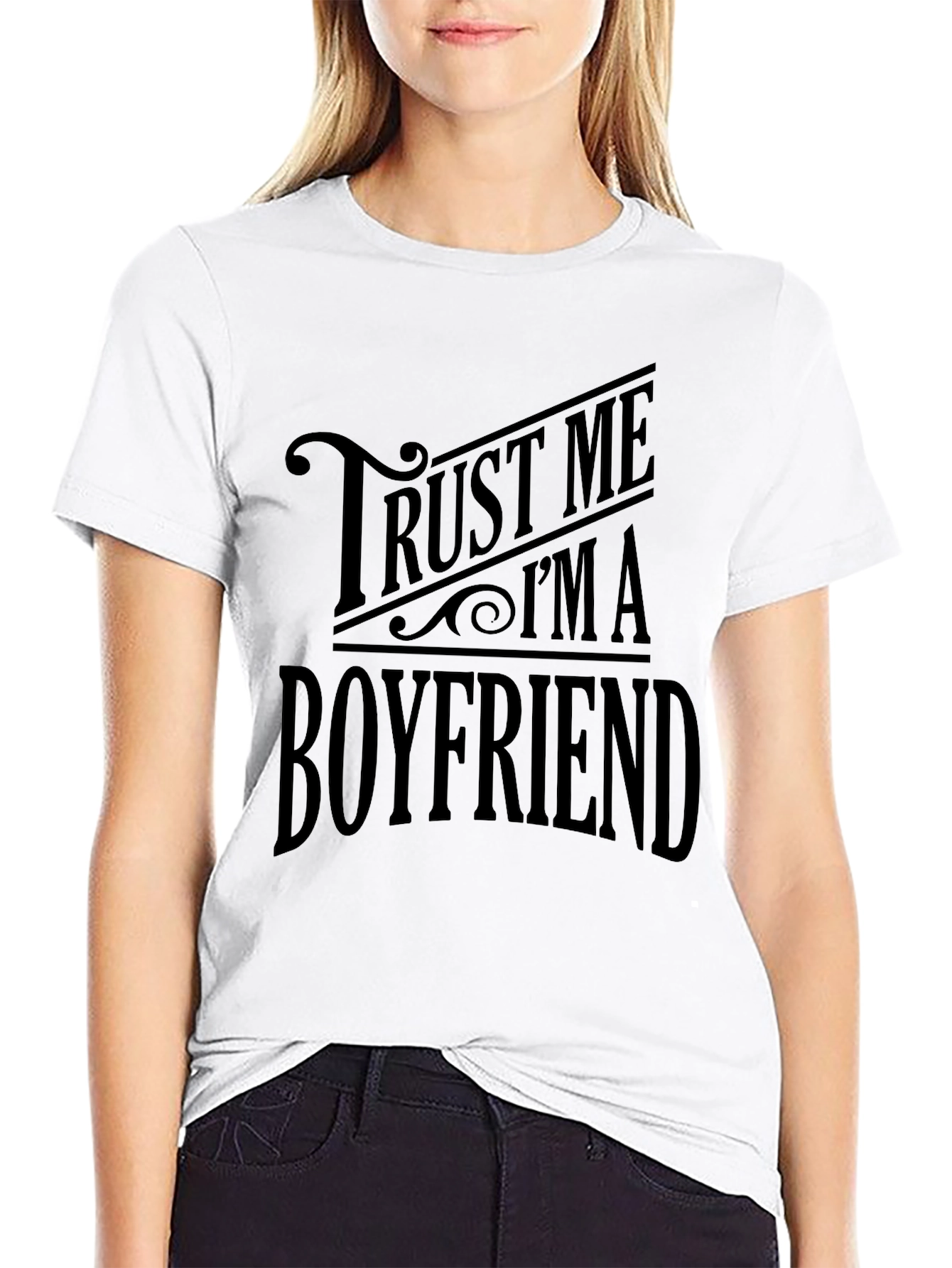 Trust Me Im a Boyfriend Black Graphic Tee Shirt