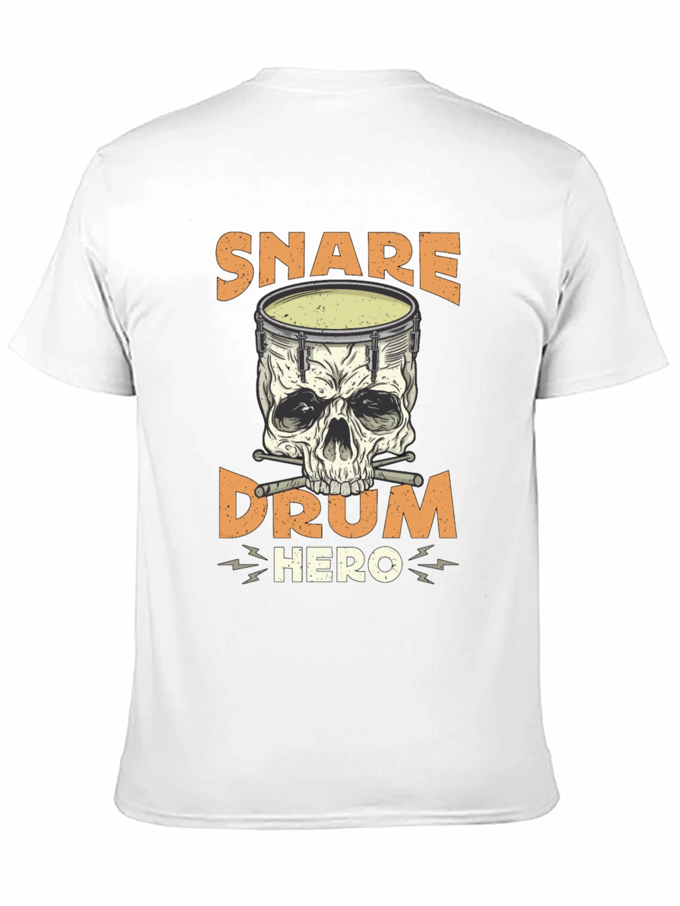 Snare Drum Hero T-Shirt: Skull Drummer Tee