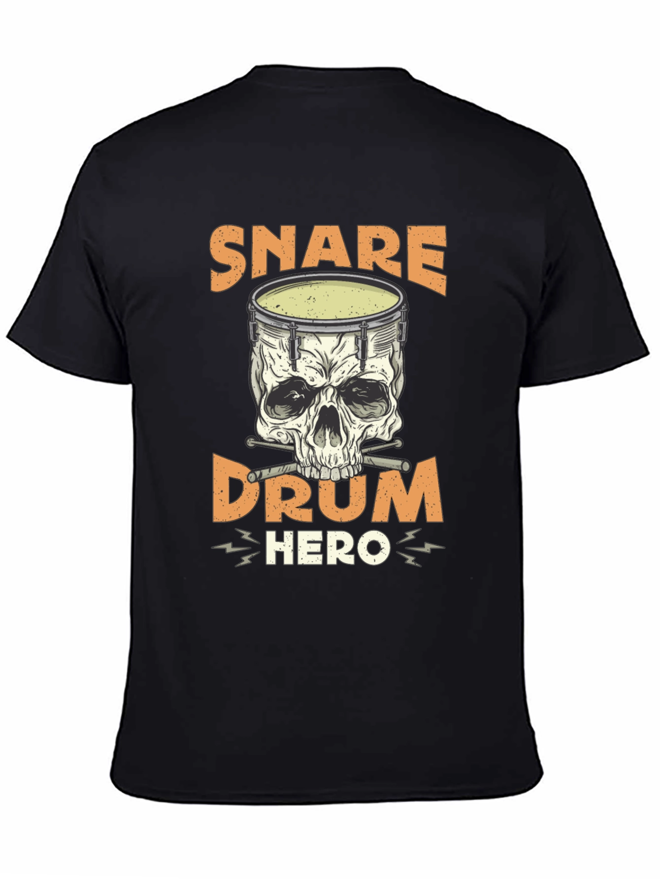 Snare Drum Hero T-Shirt: Skull Drummer Tee