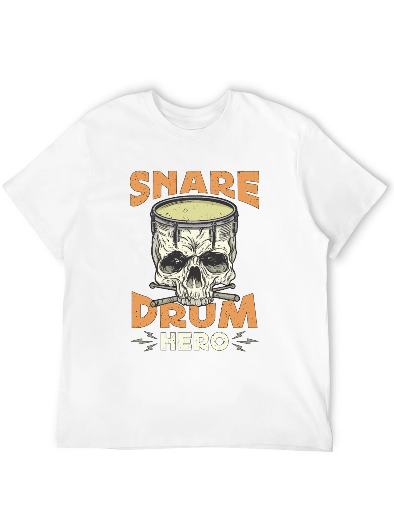 Snare Drum Hero T-Shirt: Skull Drummer Tee