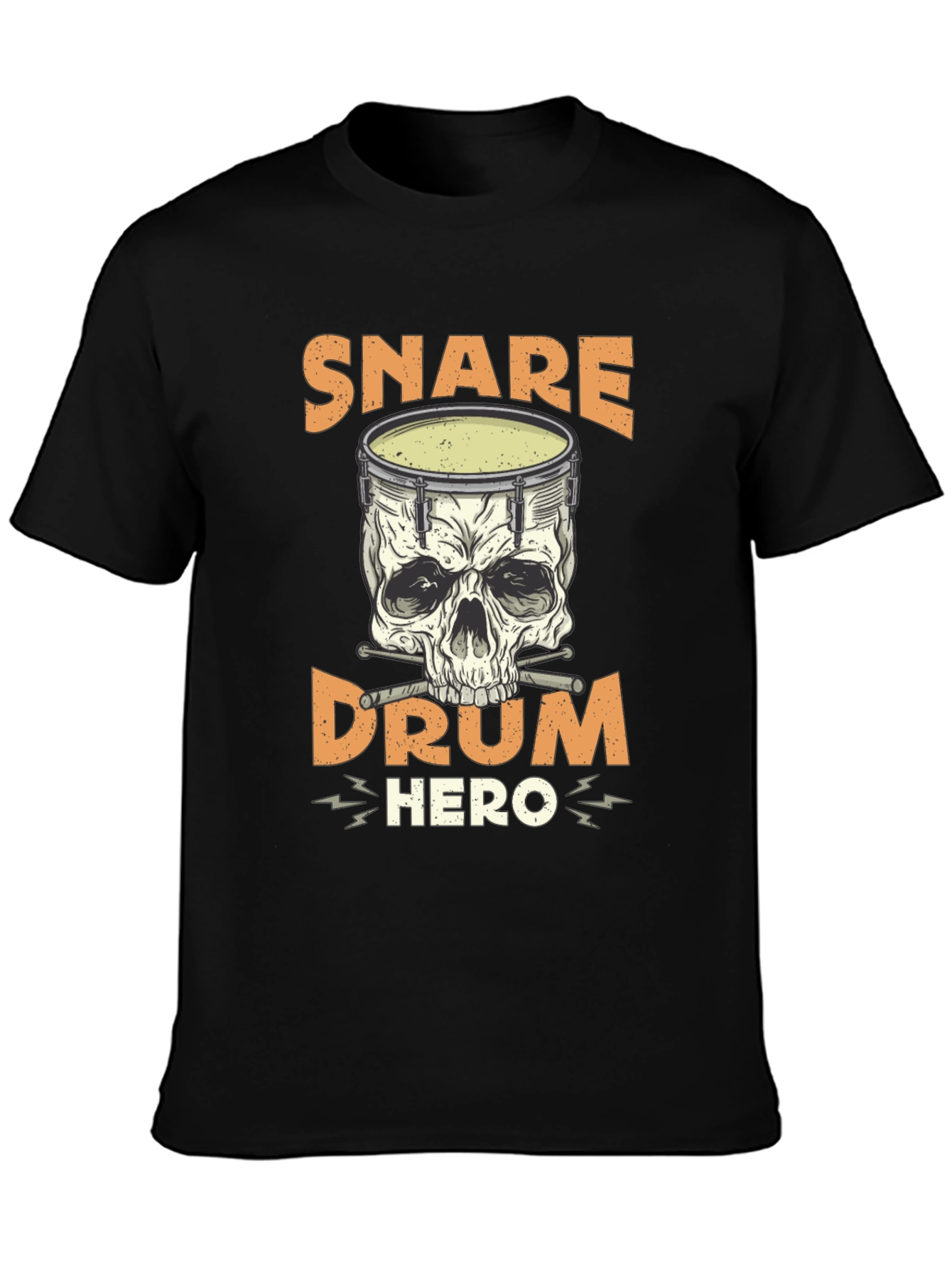 Snare Drum Hero T-Shirt: Skull Drummer Tee