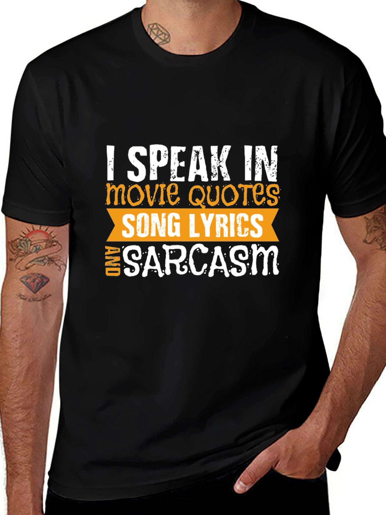 Movie Quotes Song Lyrics & Sarcasm Black T-Shirt