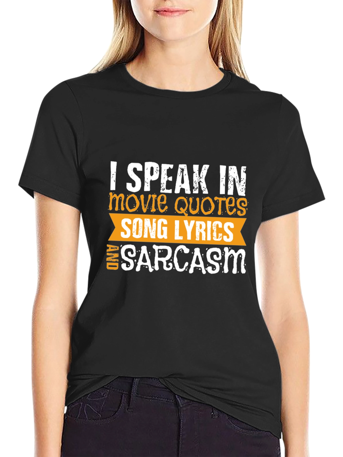 Movie Quotes Song Lyrics & Sarcasm Black T-Shirt