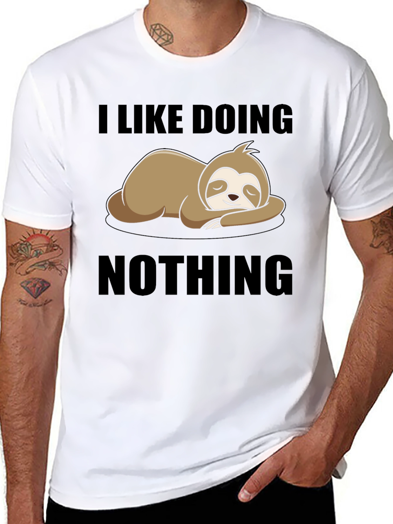 Lazy Sloth Tee: I Like Doing Nothing T-Shirt
