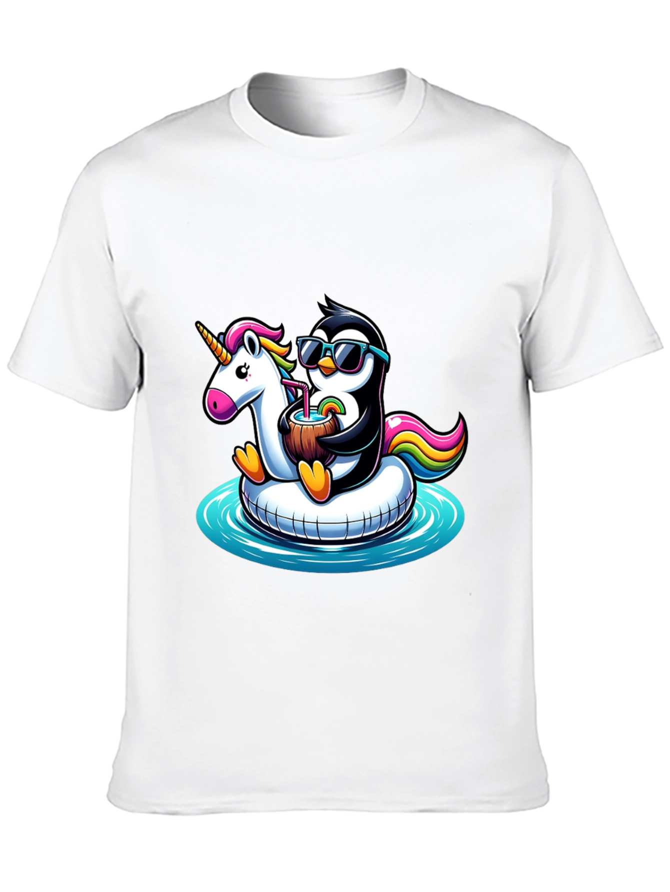 Penguin Unicorn Pool Float T-Shirt