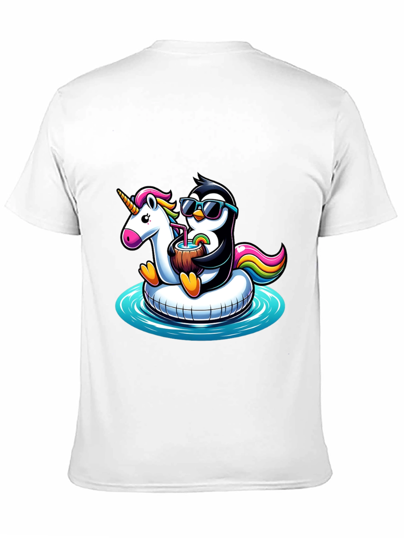Penguin Unicorn Pool Float T-Shirt
